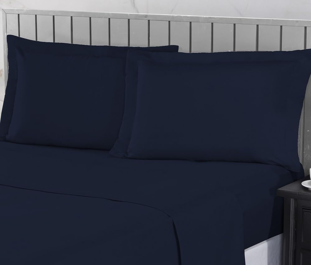 Jogo de Cama Casal 400 Fios Percal 04 Peças com Lençol de Cima e Aba Americana,