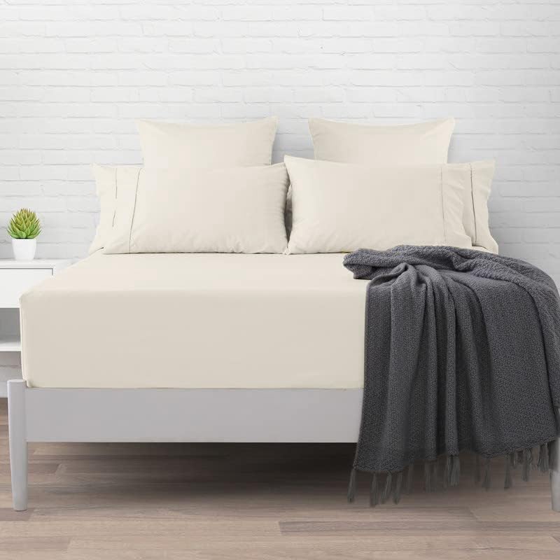CottonLuxury Jogo de Cama 3 Peças Algodão 600 Fios, 100% Algodão, Toque Macio,