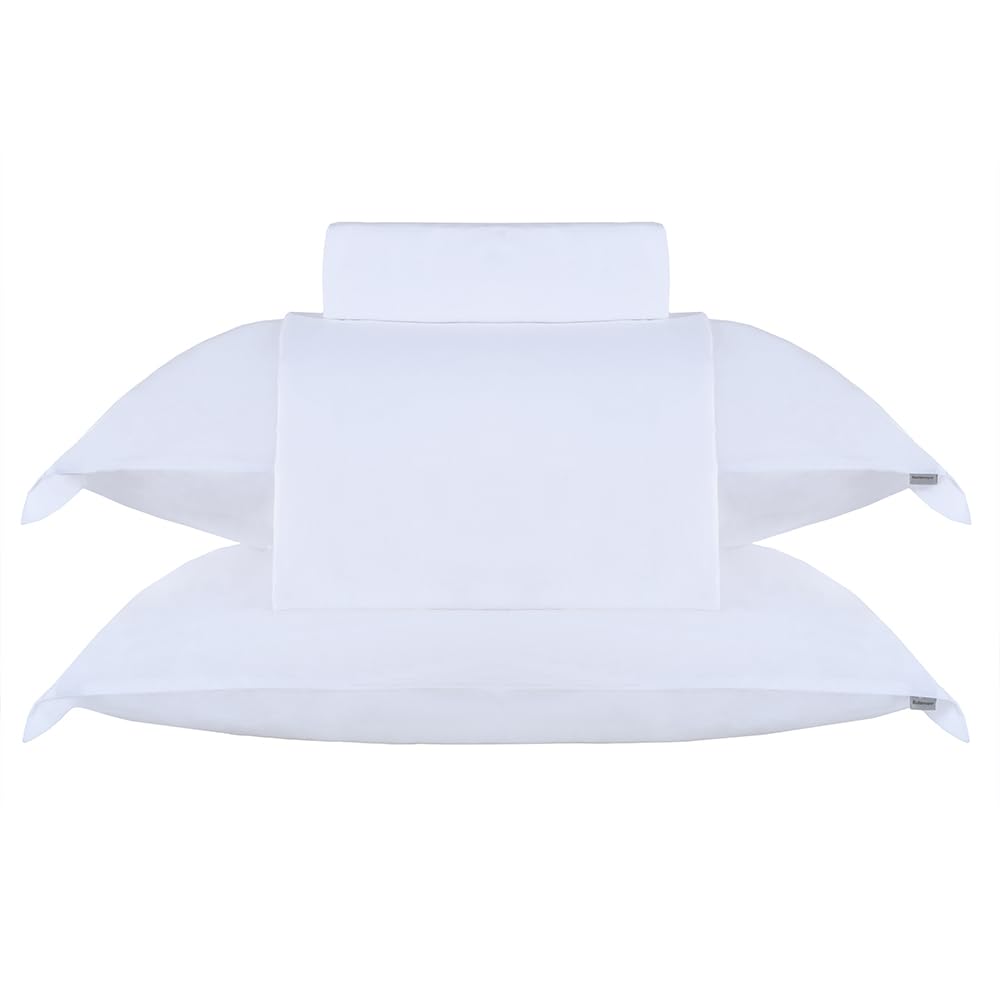 Buddemeyer Jogo de Cama Queen Soft Cotton 100% Algodão Branco 4 Peças