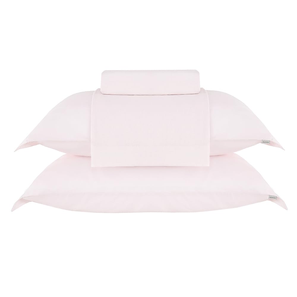 Buddemeyer Jogo de Cama Queen Soft Cotton 100% Algodão Rosa 4 Peças
