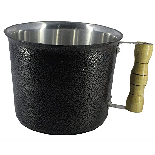 Caneca Leiteira Fervedor Canecão Alumínio Preto 19 cm Diâmetro 3 Litro