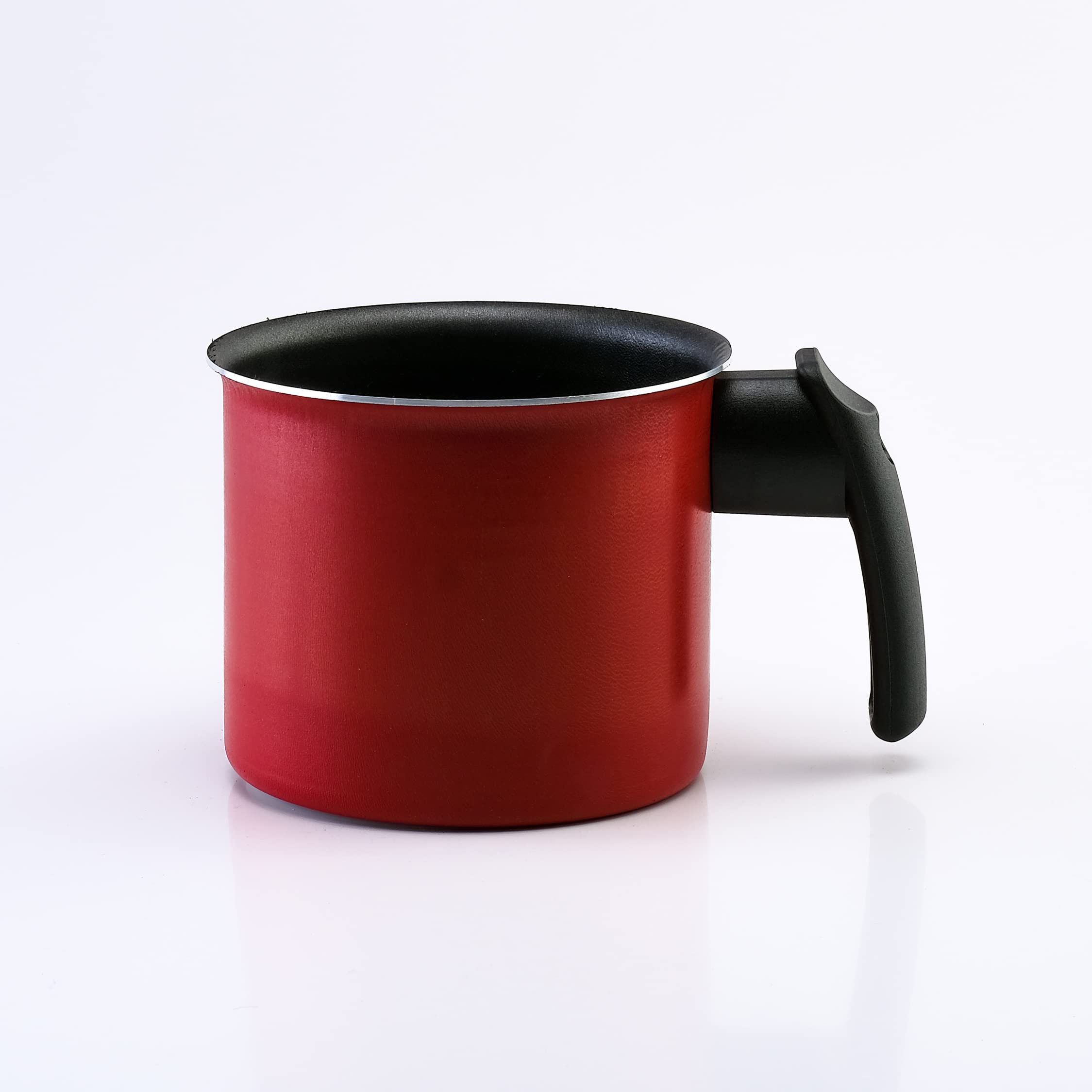 Fervedor 12cm Antiaderente Vermelho 1,2L Não Gruda Caneco Leiteira Rubi
