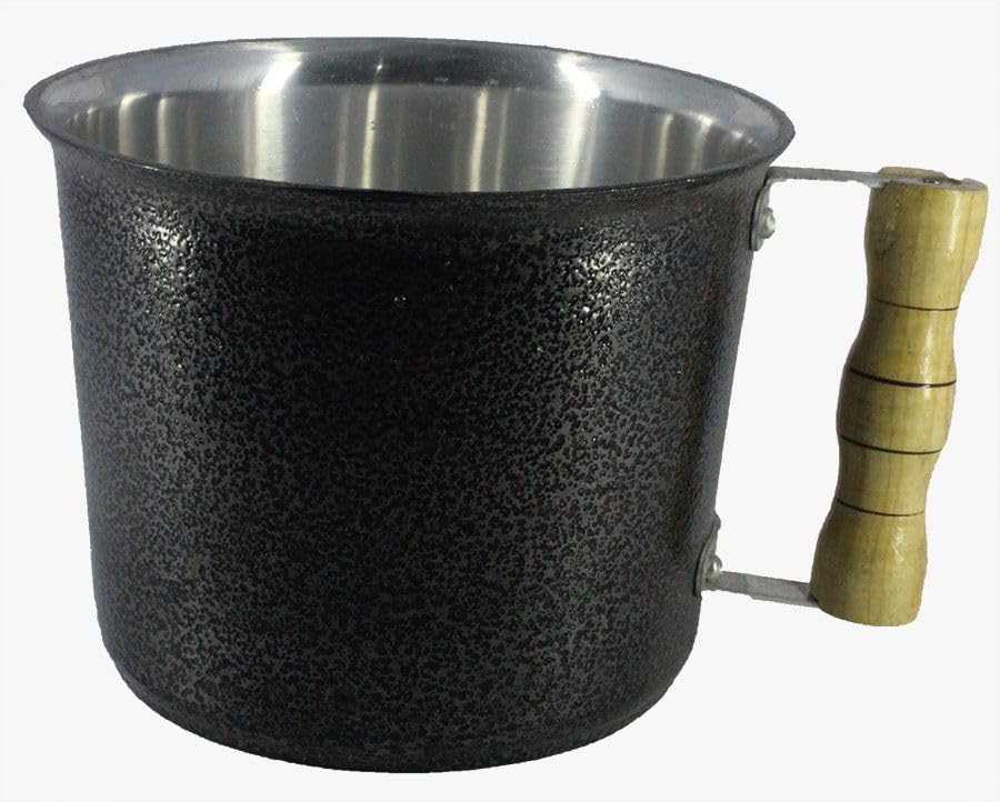 Caneca Leiteira Fervedor Canecão Alumínio Preto 16 cm Diâmetro 2 litro