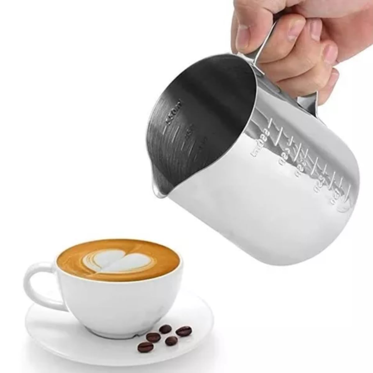 Jarra Barista Inox 350 ml Cremeira Americana Pitcher Leiteira para Café