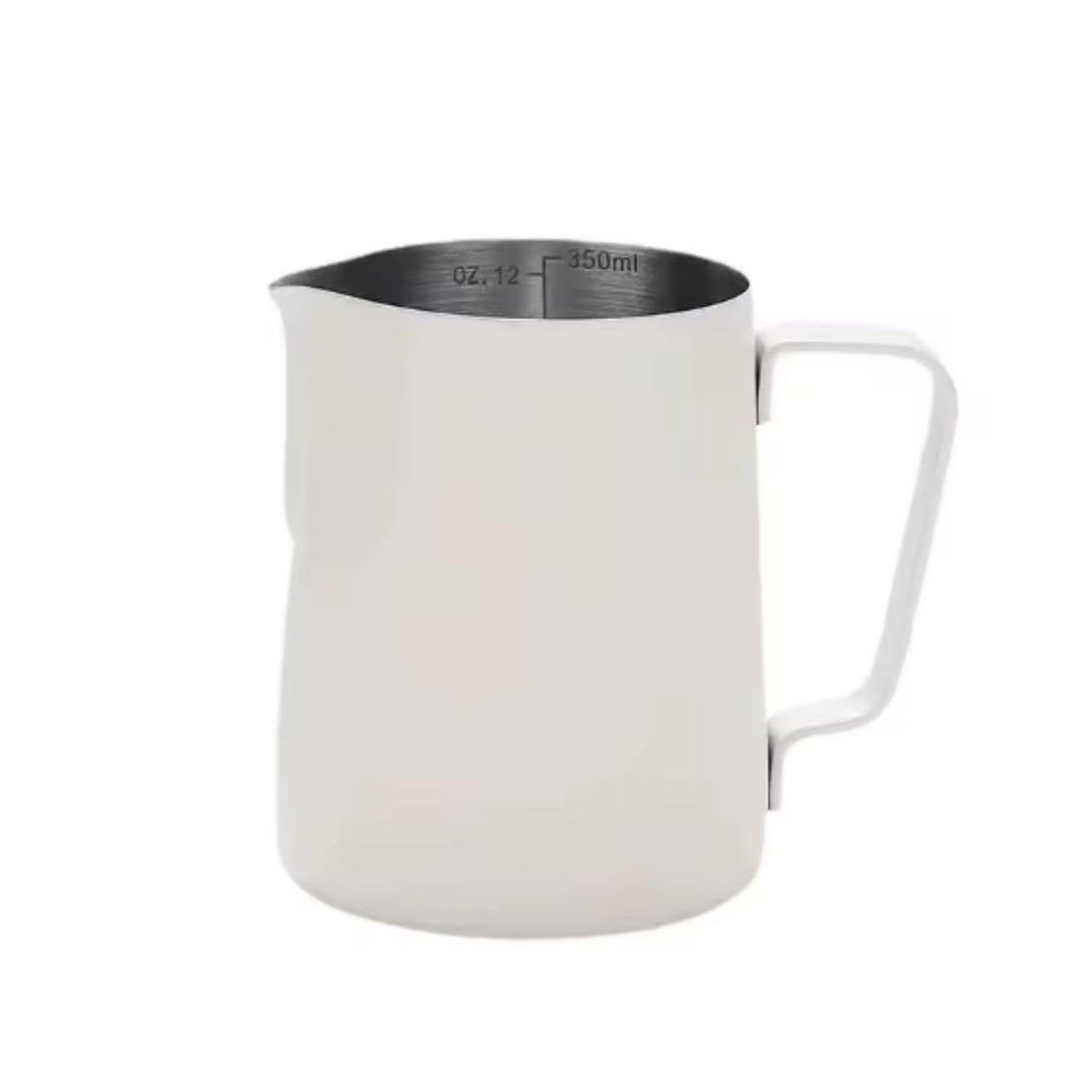 Bule Jarra Leiteira Barista 600ml Inox Branca + Caneta Latte (Branca)