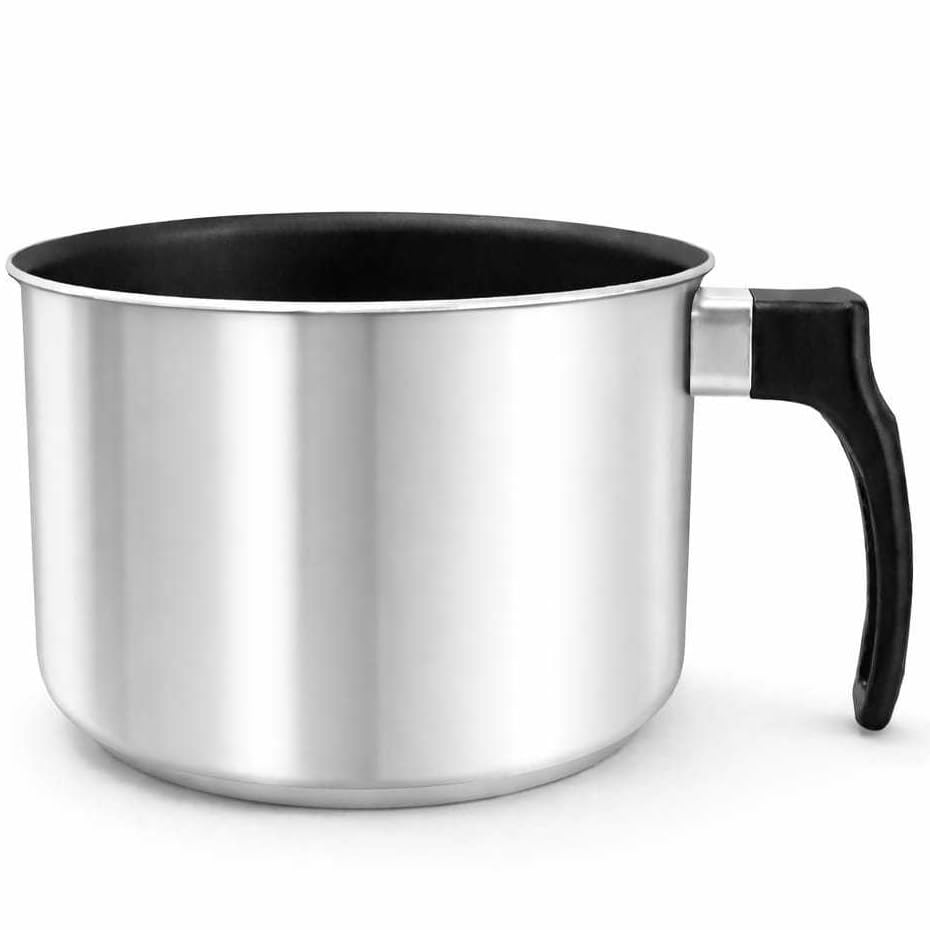 Caneco Alumínio Antiaderente 14cm Leiteira Fervedor Reforçado 1,5L(Polido)