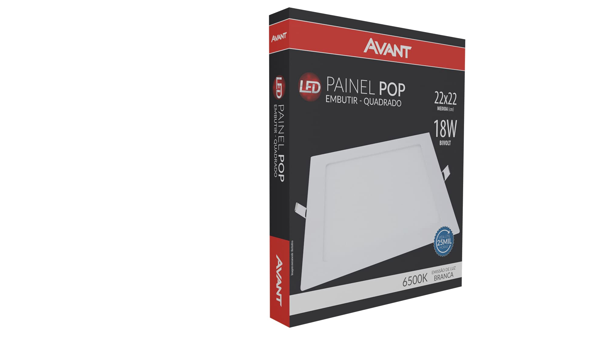 Kit 10 Painel Plafon Embutir Quadrado Led 18w Bivolt