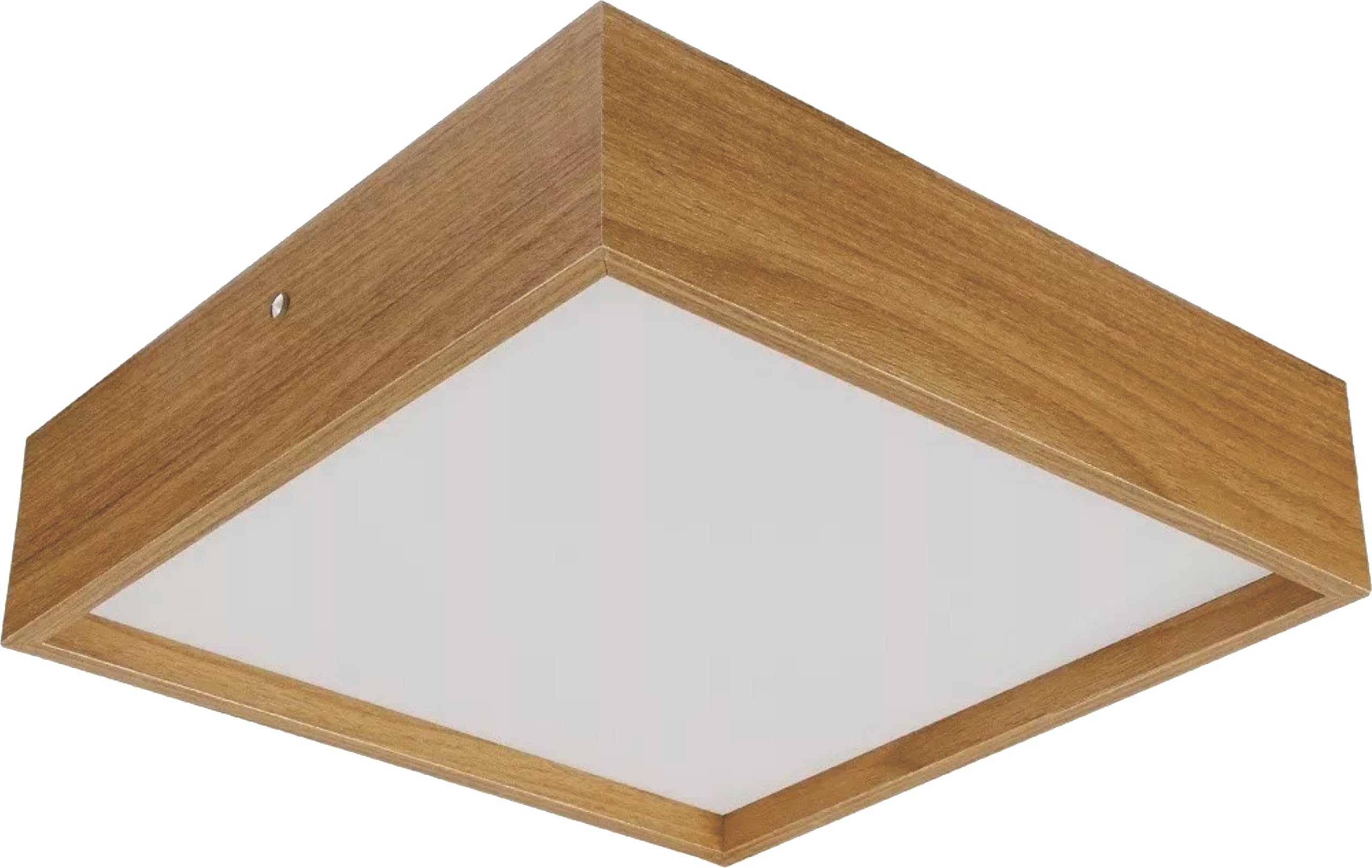 DSMIX RJ Luminária de Madeira Plafon de Teto Quadrado Sobrepor 30cm Freijó para Sala