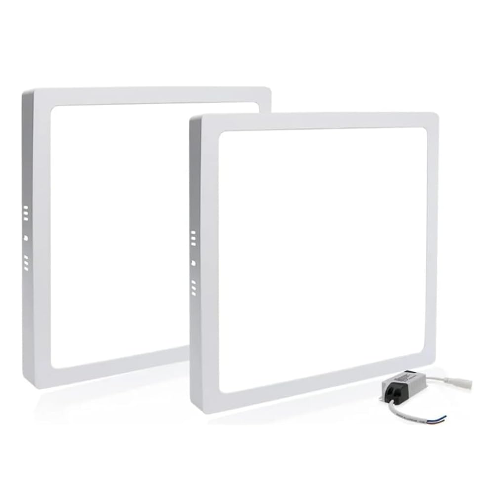 Combo 2 Luminaria Plafon Painel Sobrepor 18w LED Quadrada 4000K LED Teto Branco Neutro