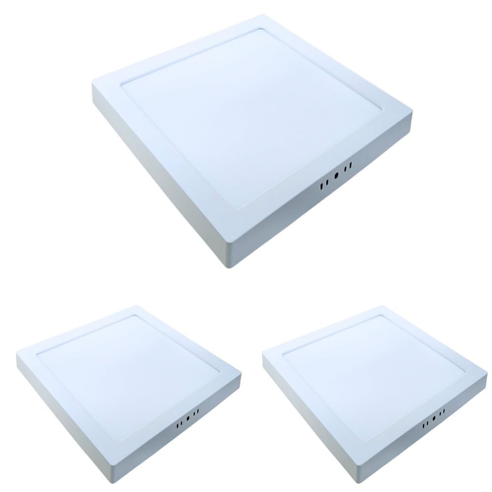 Kit 3x Painel Plafon Sobrepor Alumínio Quadrado LED 32W 30x30 Bivolt Branco Frio