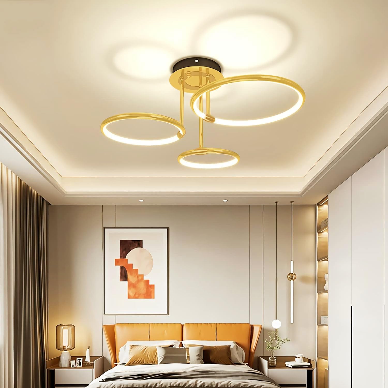 Luminária de Teto LED com 3 Temperaturas de Cor Ajustável - Plafon de Metal com Aro