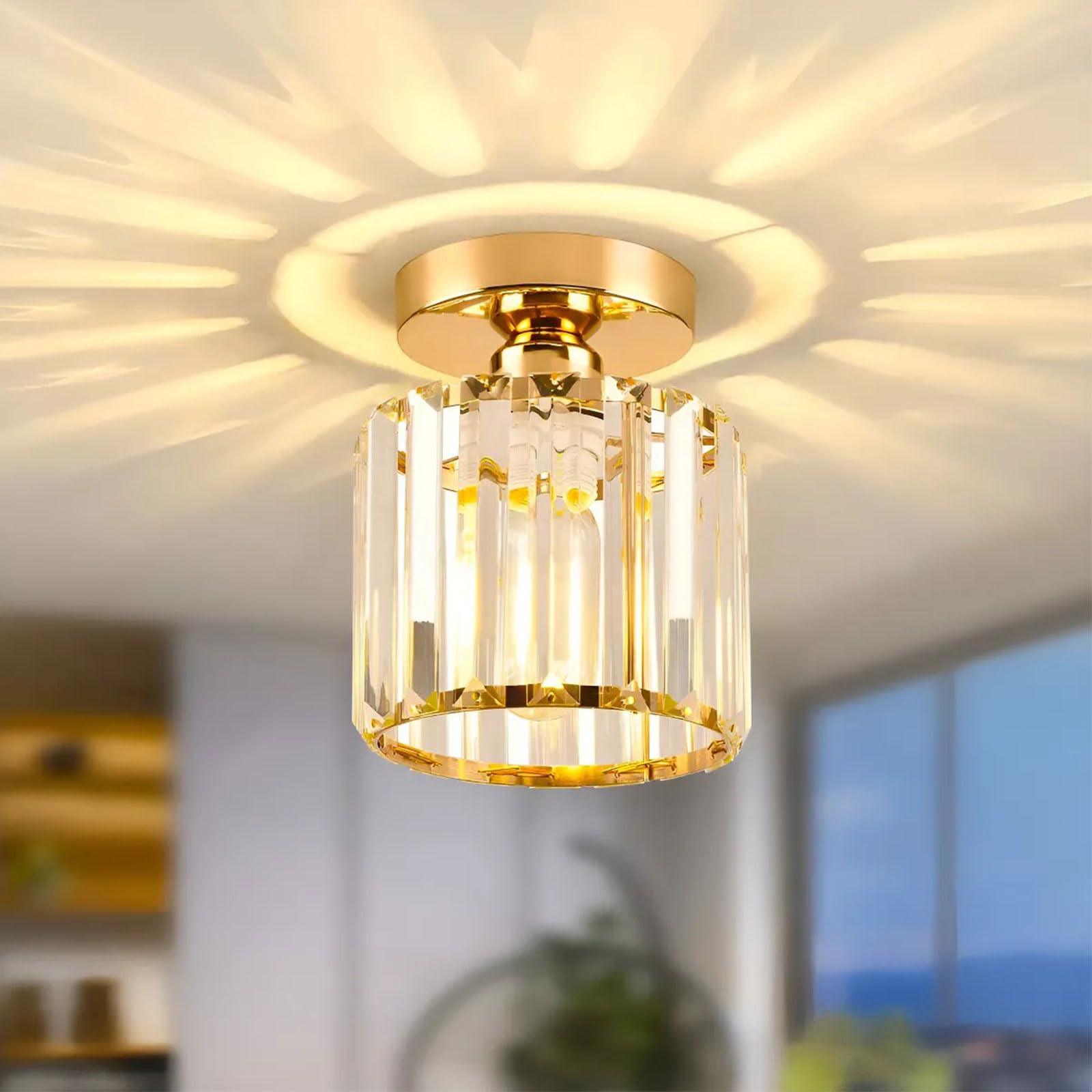 EKROTOK Luminária Pendente de LED 85-265V, Luminária de Teto 13cm x 17cm com 3 Cores,