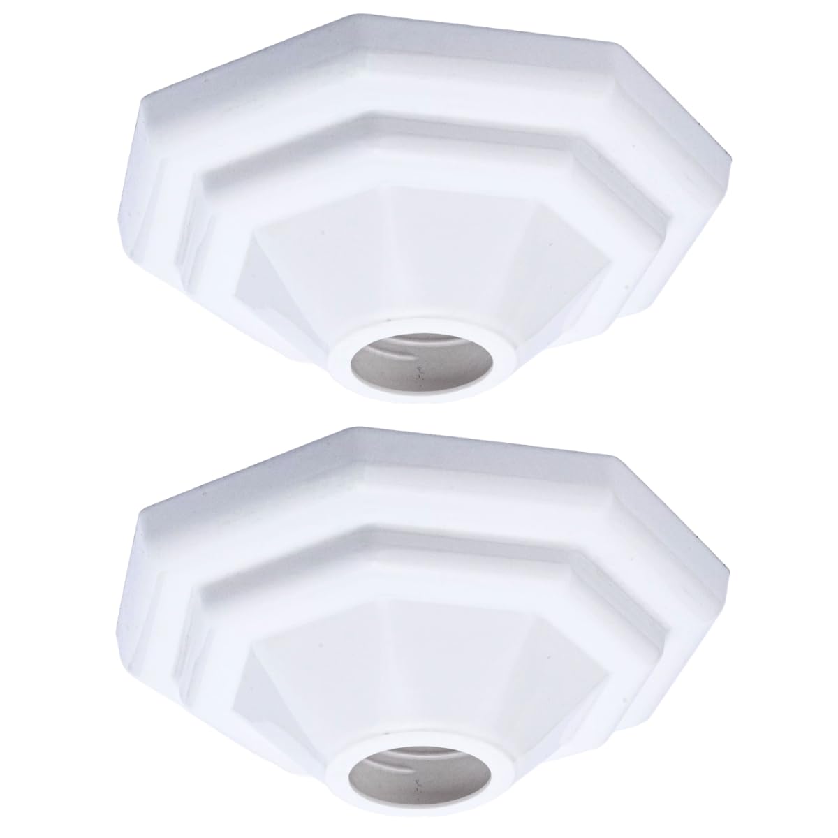 Kit 2 Plafon Branco Luminária Plafonier Pirâmide Paflon De Teto Sobrepor Lâmpada Led