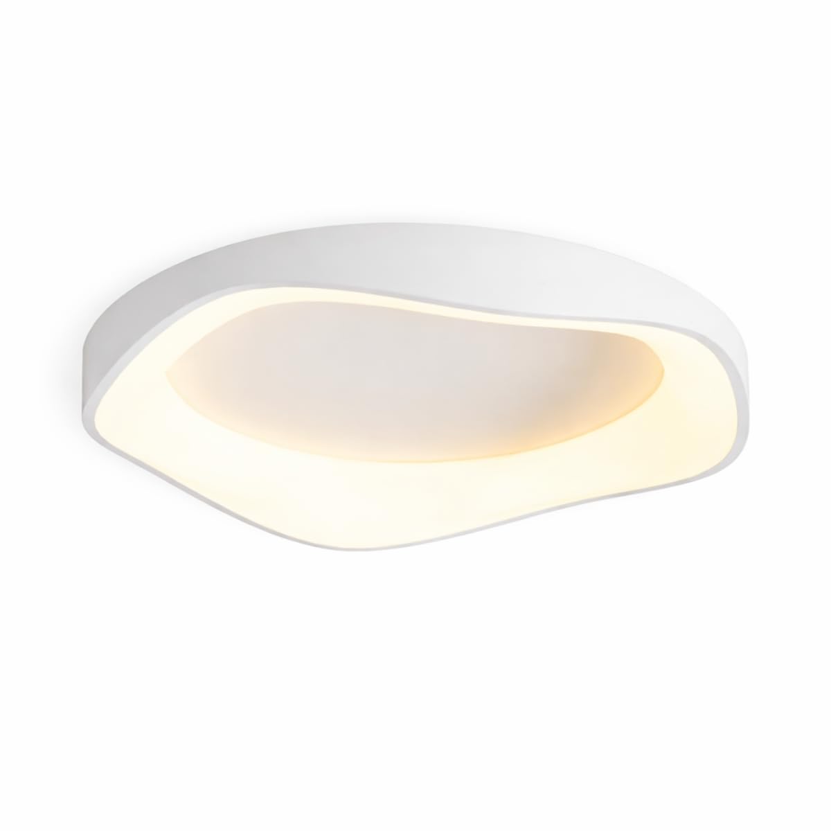 Cleam Luminária Plafon de Teto LED Ondulado Melusa Edge, Branco, 40cm, Estilo Moderno, 3