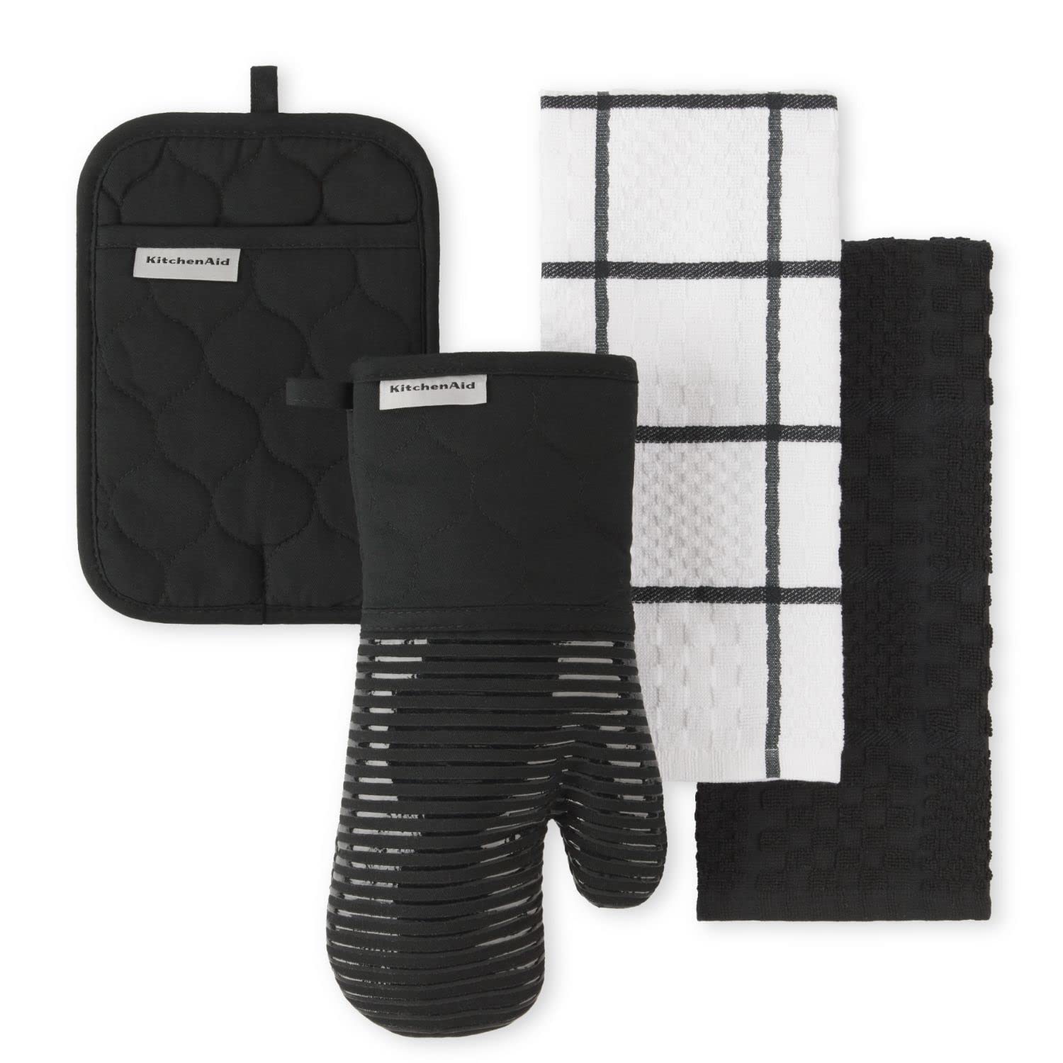 KitchenAid Onion Quilt KT OM PH Toalha de cozinha, conjunto de luva de forno e pegador de