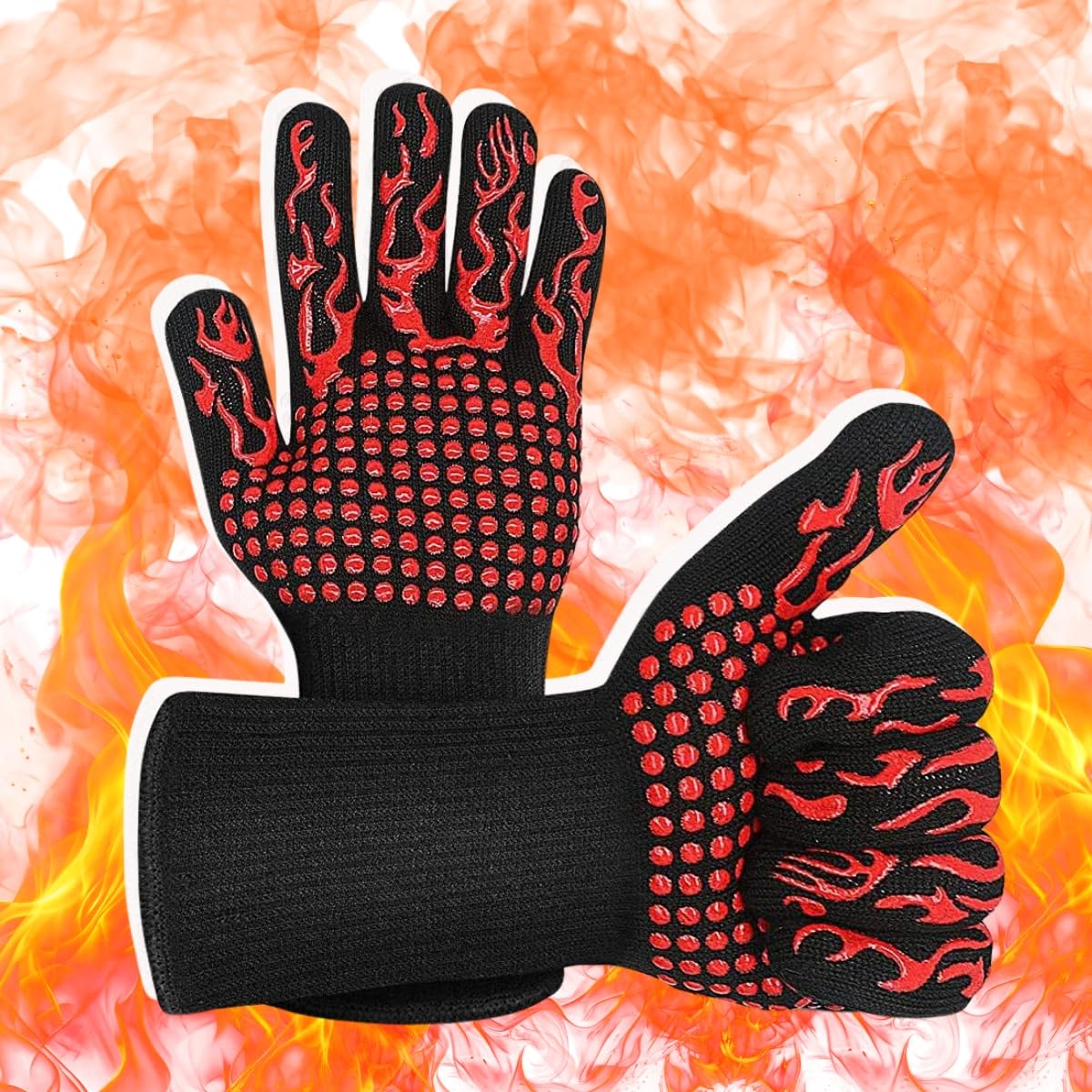 Kit 2 Luva Térmica para Churrasco Proteção Contra Calor Cozinha Forno Churrasqueira