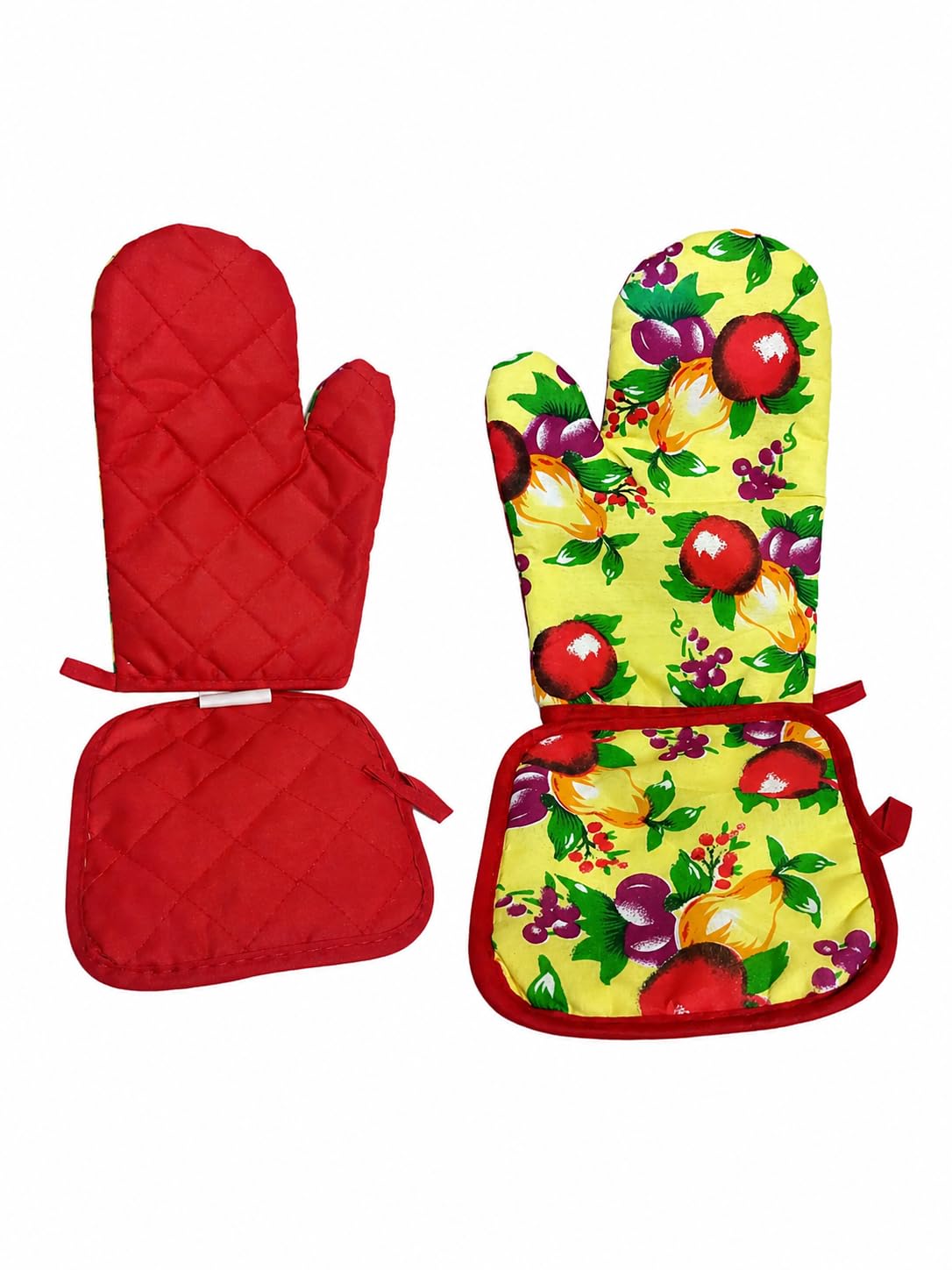 Luva Térmica de Poliéster para Forno com Descanso, 32cm, Estampa de Frutas Coloridas