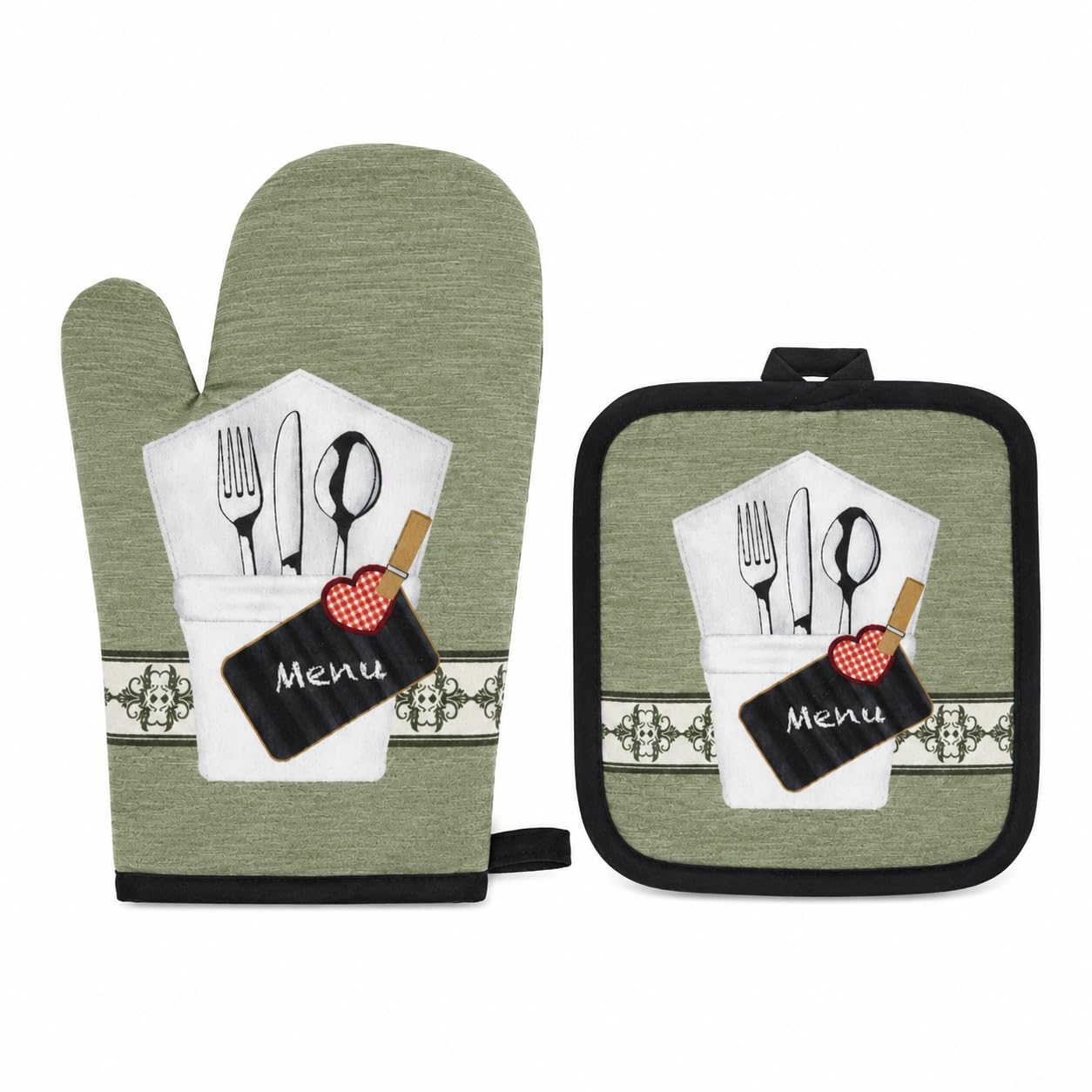 Kit 2 Peças Luva de Forno e Descanso de Panela | Proteção Térmica para Cozinha - Forno e