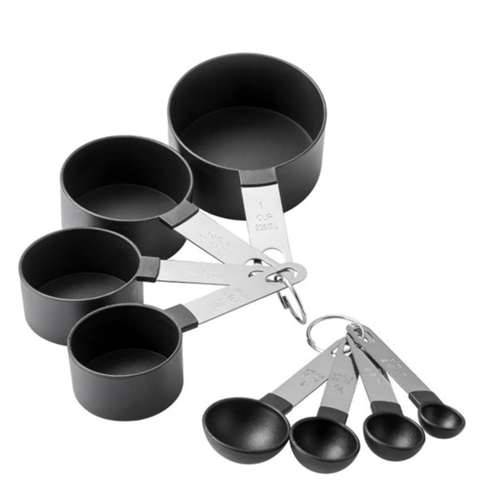 Conjunto de Medidores Dosadores de Cozinha 8 Peças Jogo de Colheres e Copos Medidores em