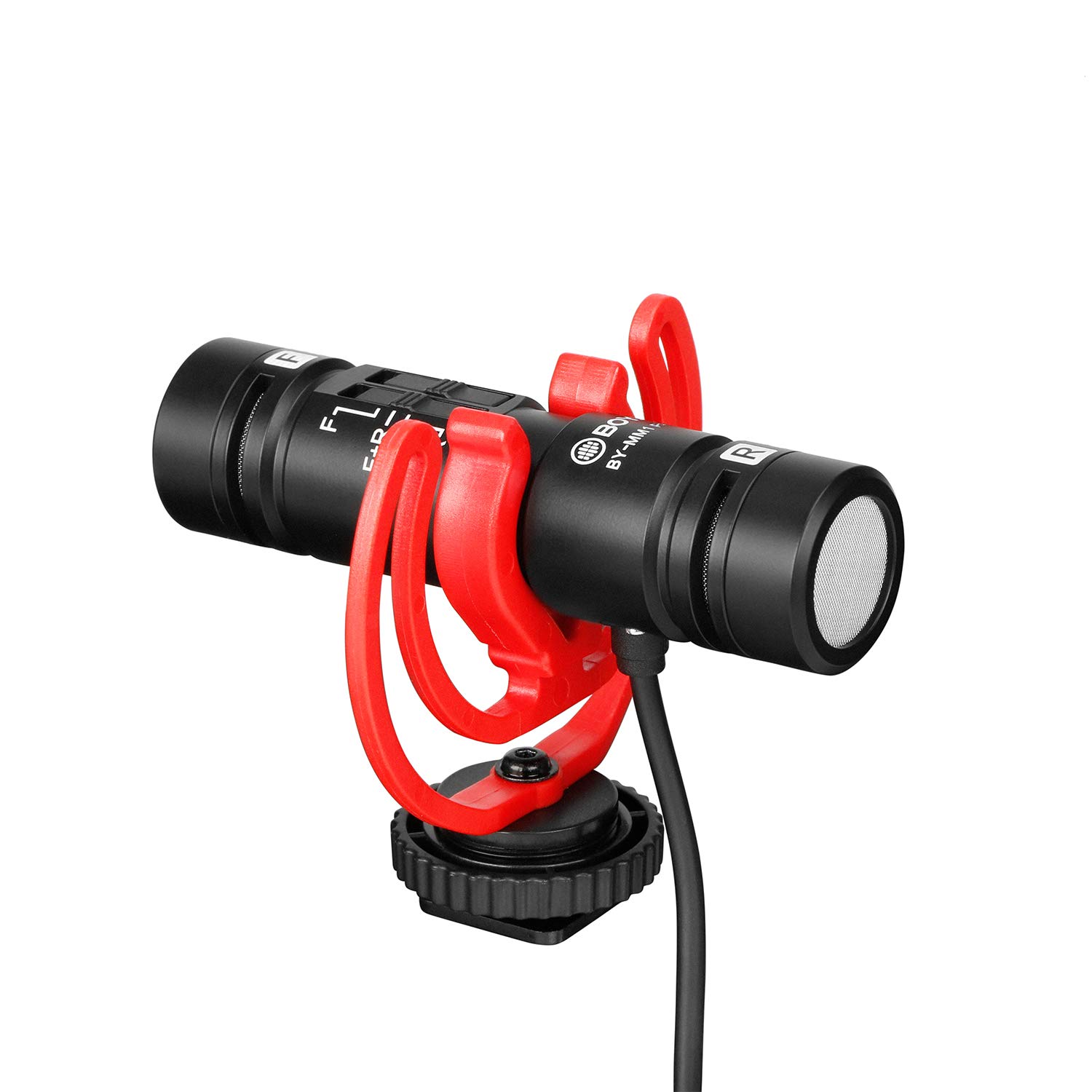 BOYA by-MM1 Pro Microfone de condensador de cápsula dupla para smartphones, tablets,