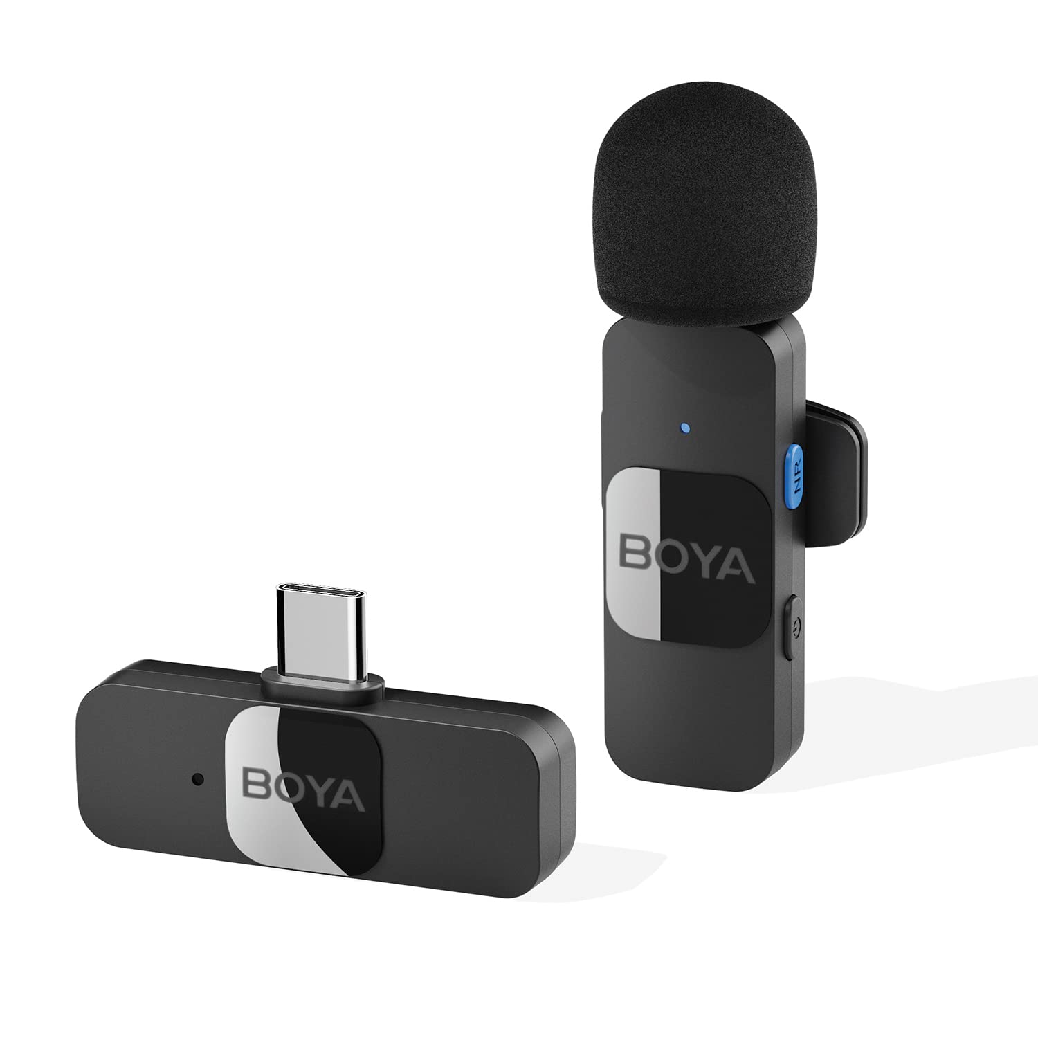 BOYA Microfone de lapela sem fio para smartphone Android USB C, tablet, cancelamento de