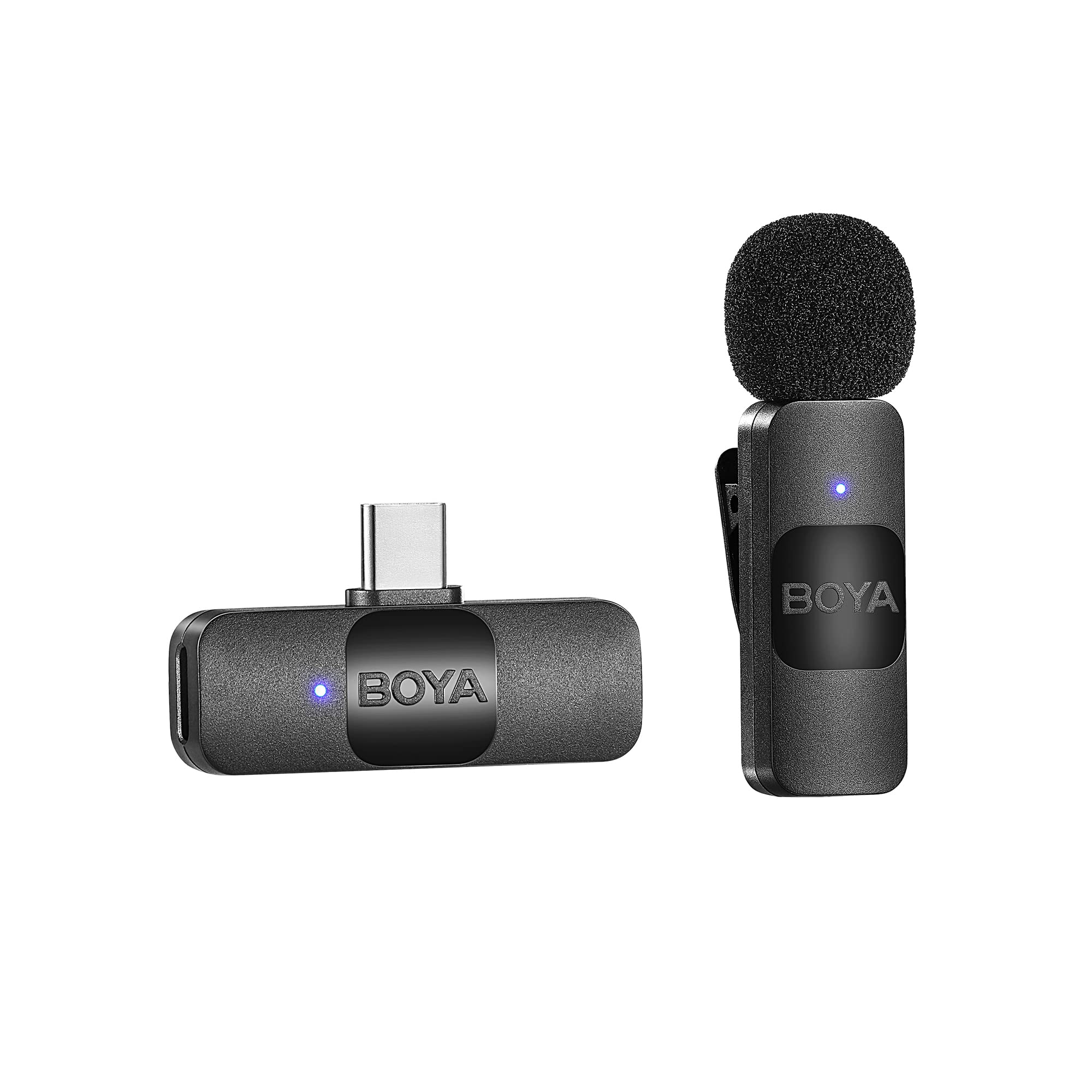 BOYA BY-V10 Microfone de lapela sem fio para smartphone Android e laptop - Microfone