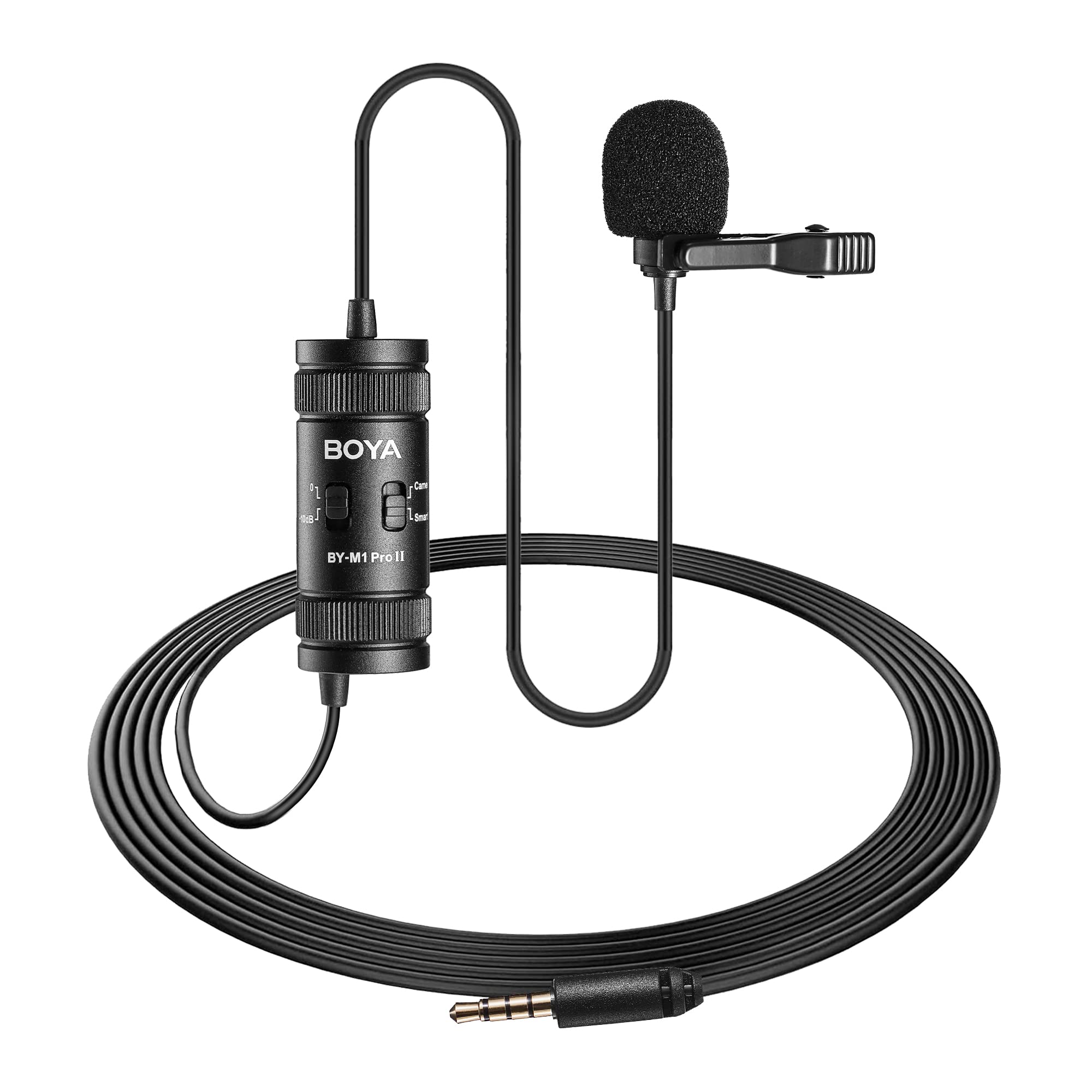 BOYA Microfone de lapela Lavalier – Sem bateria, por M1 Pro ll Microfone condensador