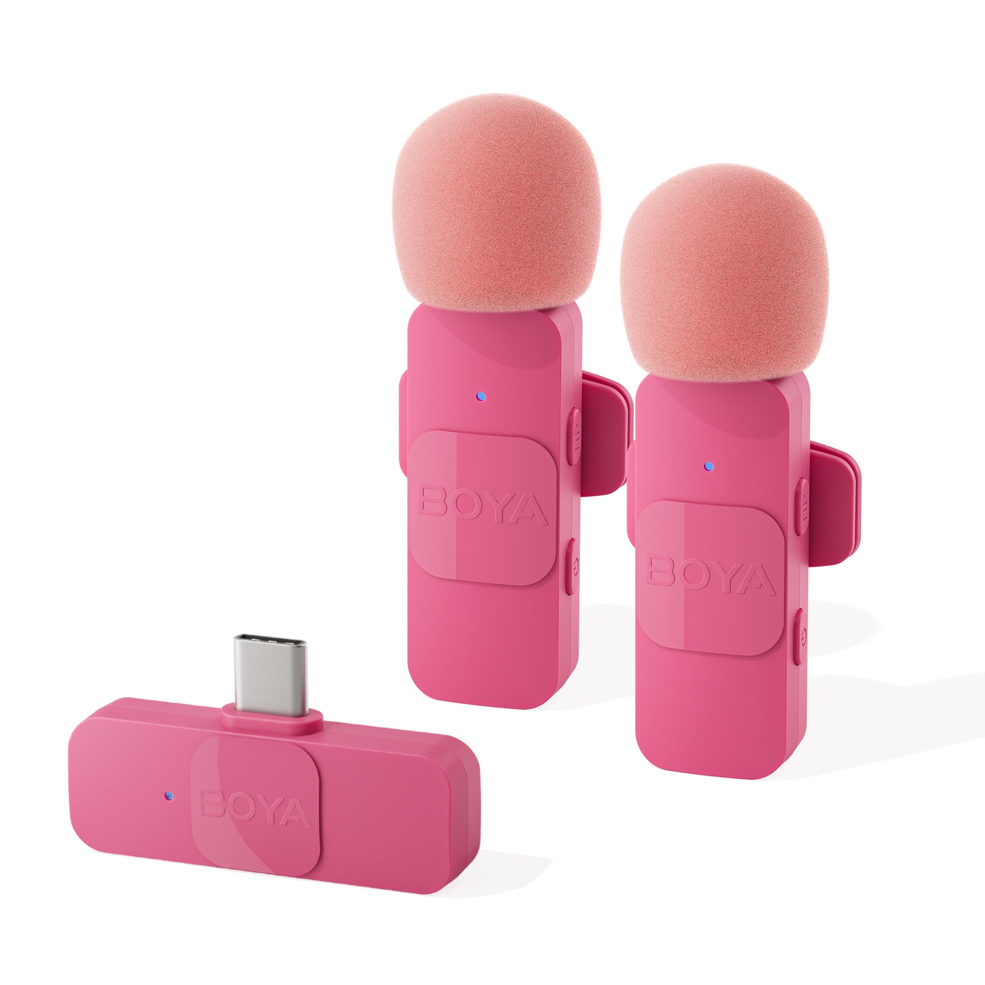 BOYA Microfone de lapela sem fio para smartphone Android USB C, tablet, mini lapela