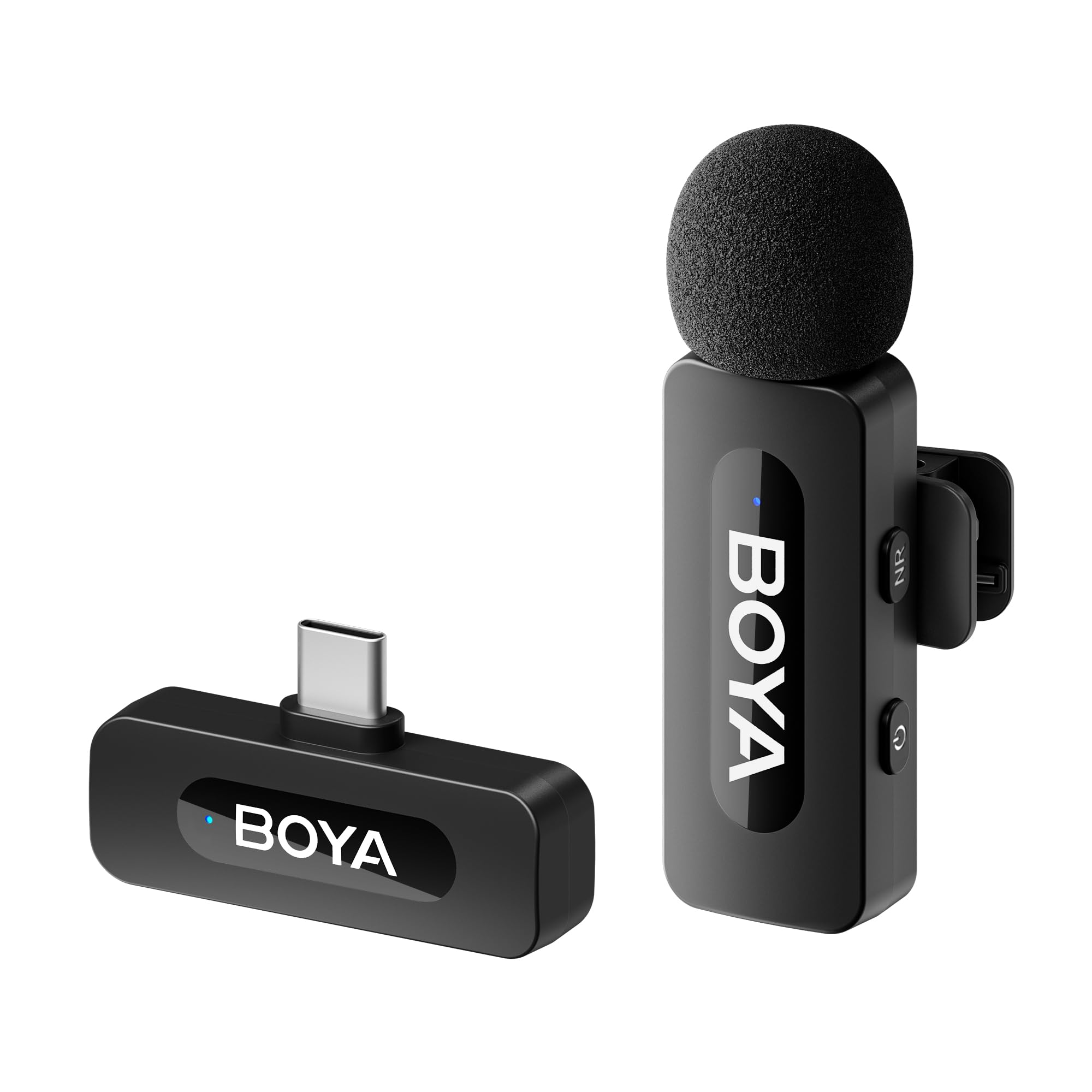 Boya BY-V10 Microfone de lapela sem fio USB C para Android, laptop smartphone tipo C,