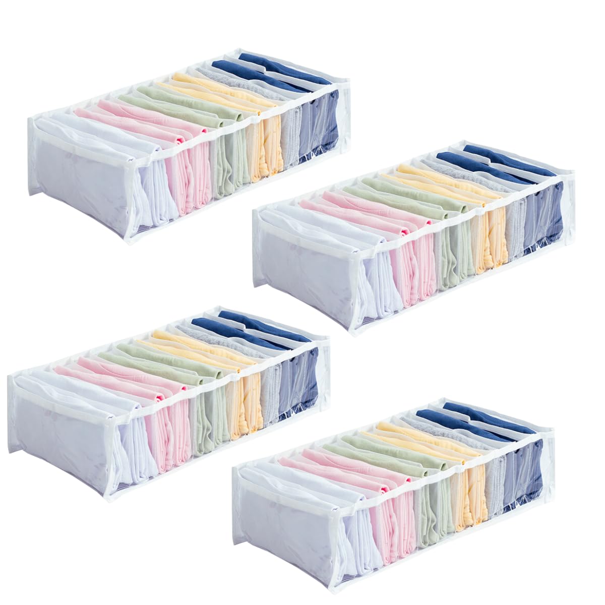 Kit 4 Colmeia Organizadora de Camisetas Cristal Premium M - Organizador de Gaveta e
