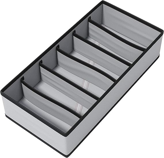 Organizador de Gaveta para Peças Íntimas com 6 Divisórias 33x15x9 cm Caixa Dobrável para