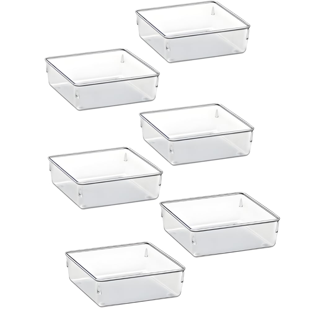 Kit Organizador de Gavetas Modular com 6 Unidades Transparente – Para Cozinha,