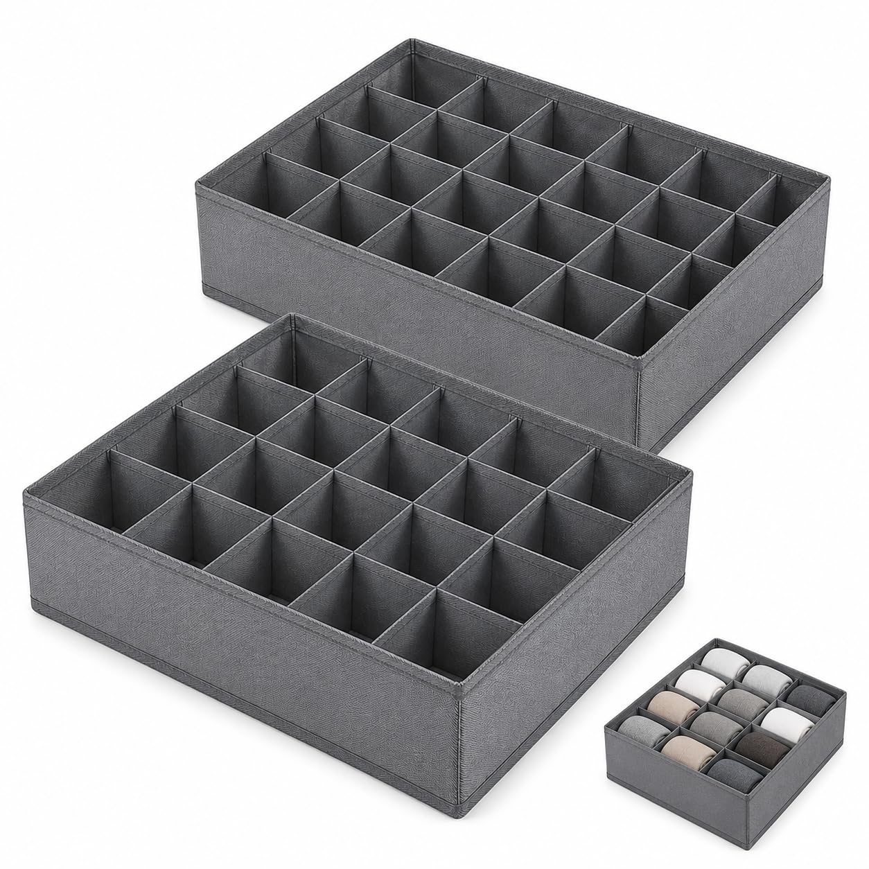 Organizador de Gaveta Tipo Colmeia 24 Divisorias Kit 2 Unidades Organizador de Meias