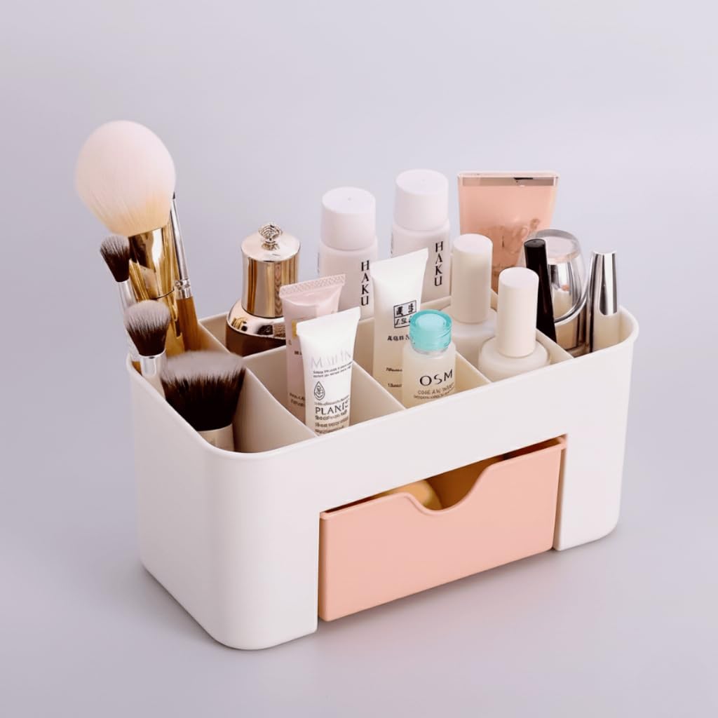 Organizador de Maquiagem e Porta Cosméticos de mesa Escritório Porta Treco Caneta