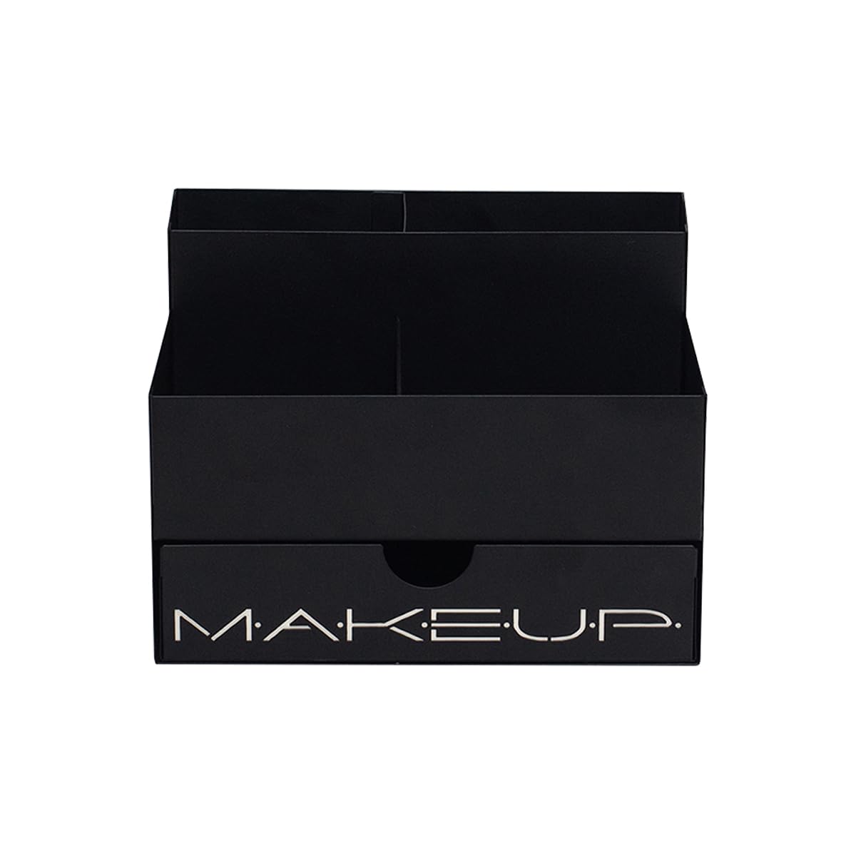 Organizador de Maquiagem com Gaveta MAKEUP, Metal, preto, off white – Geguton