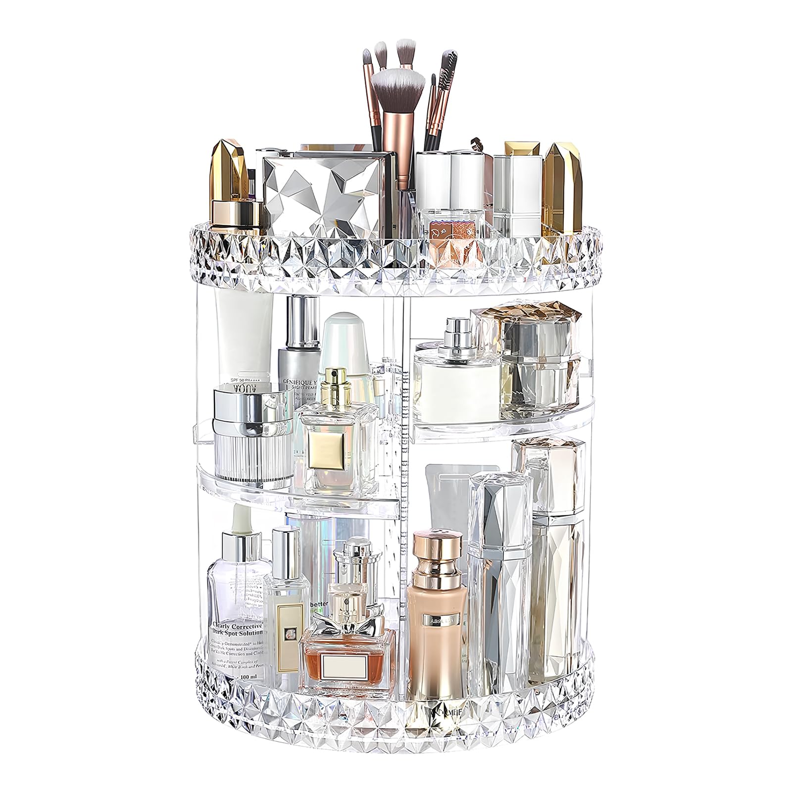 Organizador Acrílico Maquiagem Giratório 360° – Expositor de Perfume, Porta Maquiagem e