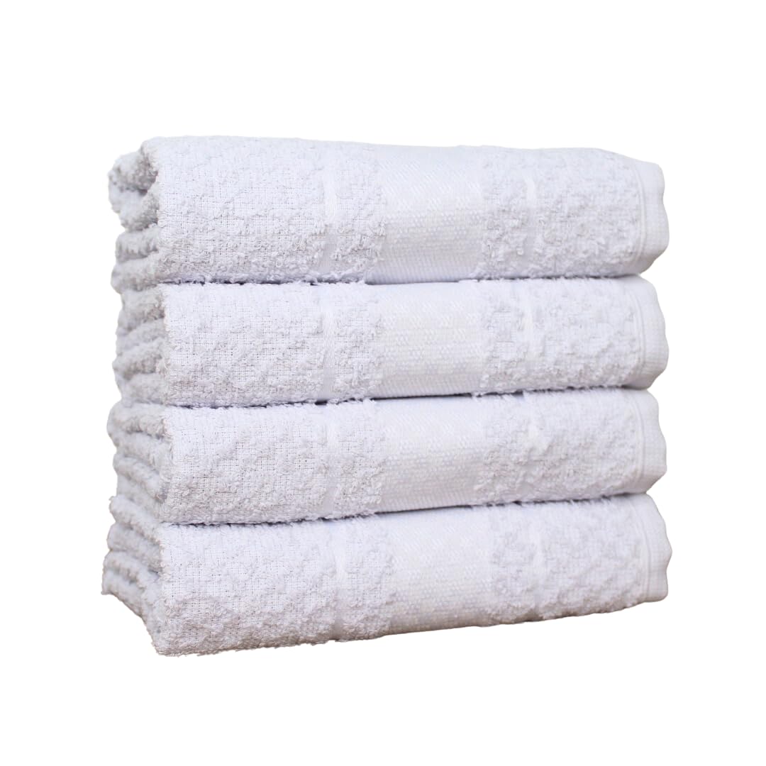 Kit 5 Pano de Prato Atoalhado Felpudo 370g/m² Malta Gourmet 100% Algodão 45x70cm (Branca)