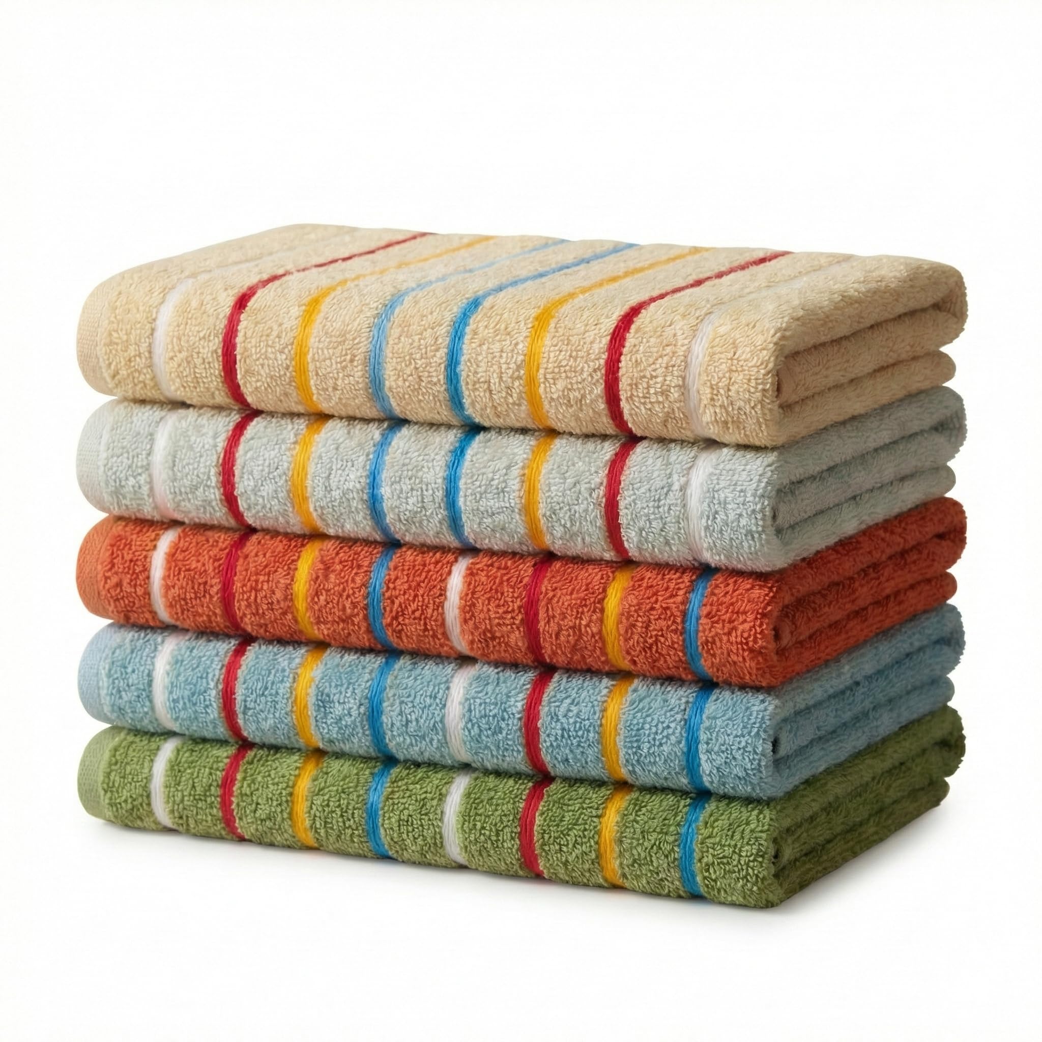 Kit 05 Pano de Prato Atoalhado Para Cozinha Felpudo Premium Gourmet 45x70cm 317g/m² 100%