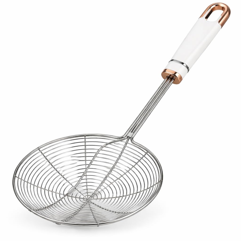 Escumadeira Peneira Grande Aço Inox 38cm para Frituras e Massas | Ideal para frituras e
