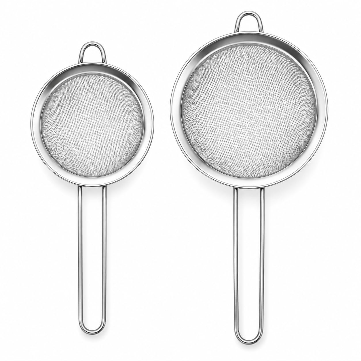 Kit 2 Peneiras Inox 10 e 12 cm para Cozinha | Kit Peneiras Inox 10 e 12 cm
