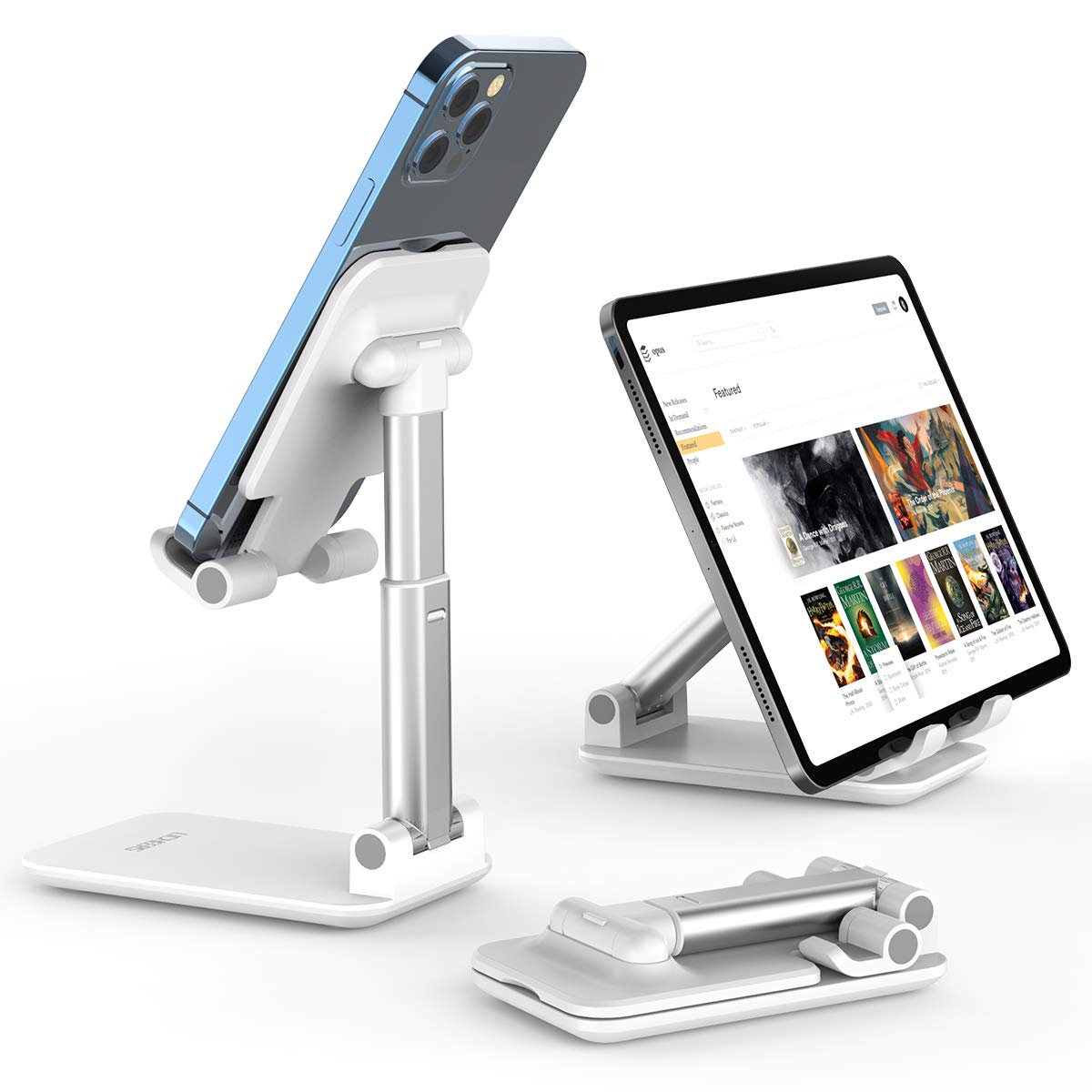 Suporte de celular ajustável, suporte de telefone celular dobrável para mesa, suporte de