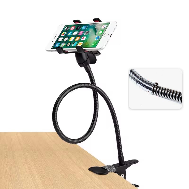 Suporte de Celular Mesa Articulavel 50cm Cabo FORTE METAL Clipe 360° QUALIDADE