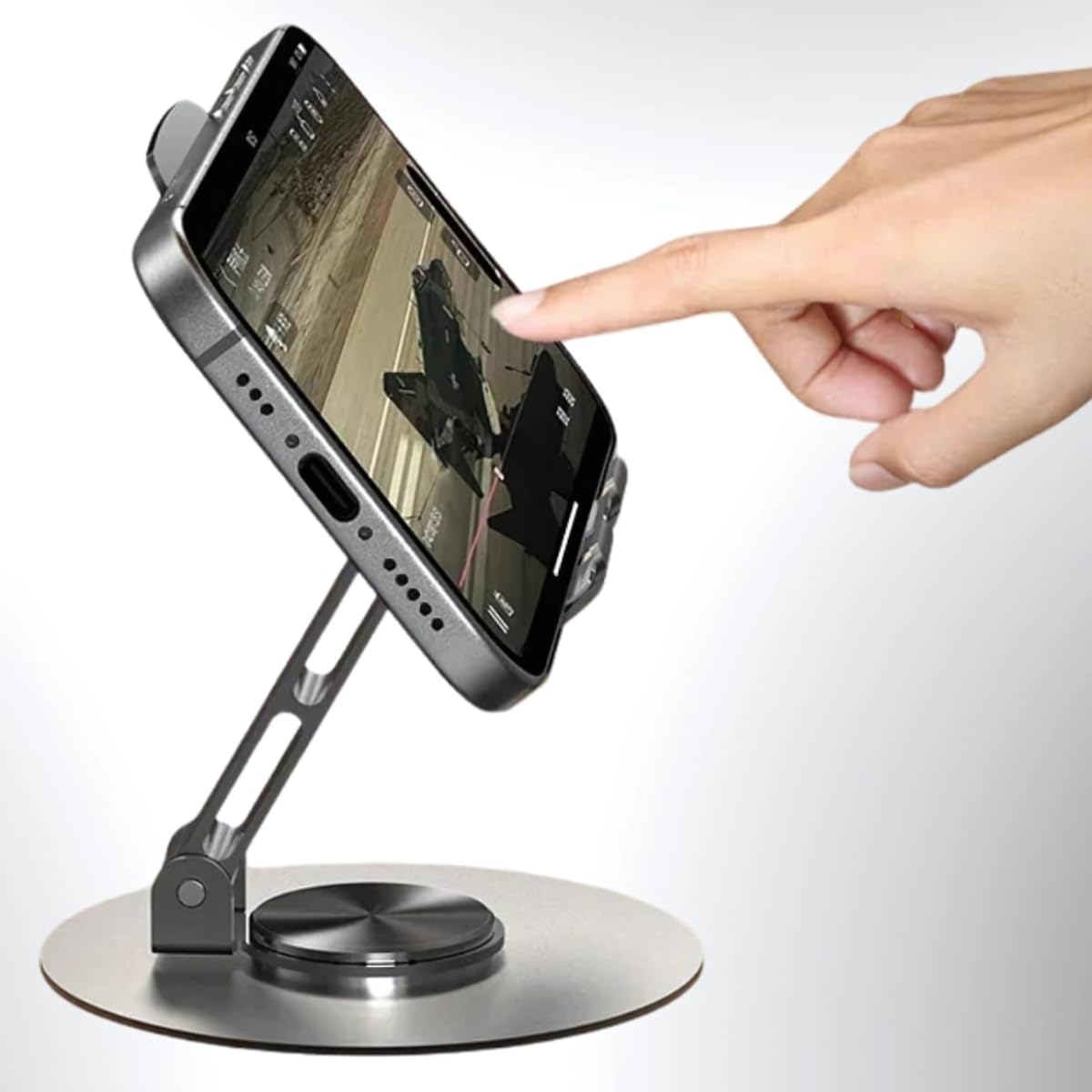 Suporte de Celular Ipad Tablet para Mesa Dobrável Ajustável Articulado Base Metal