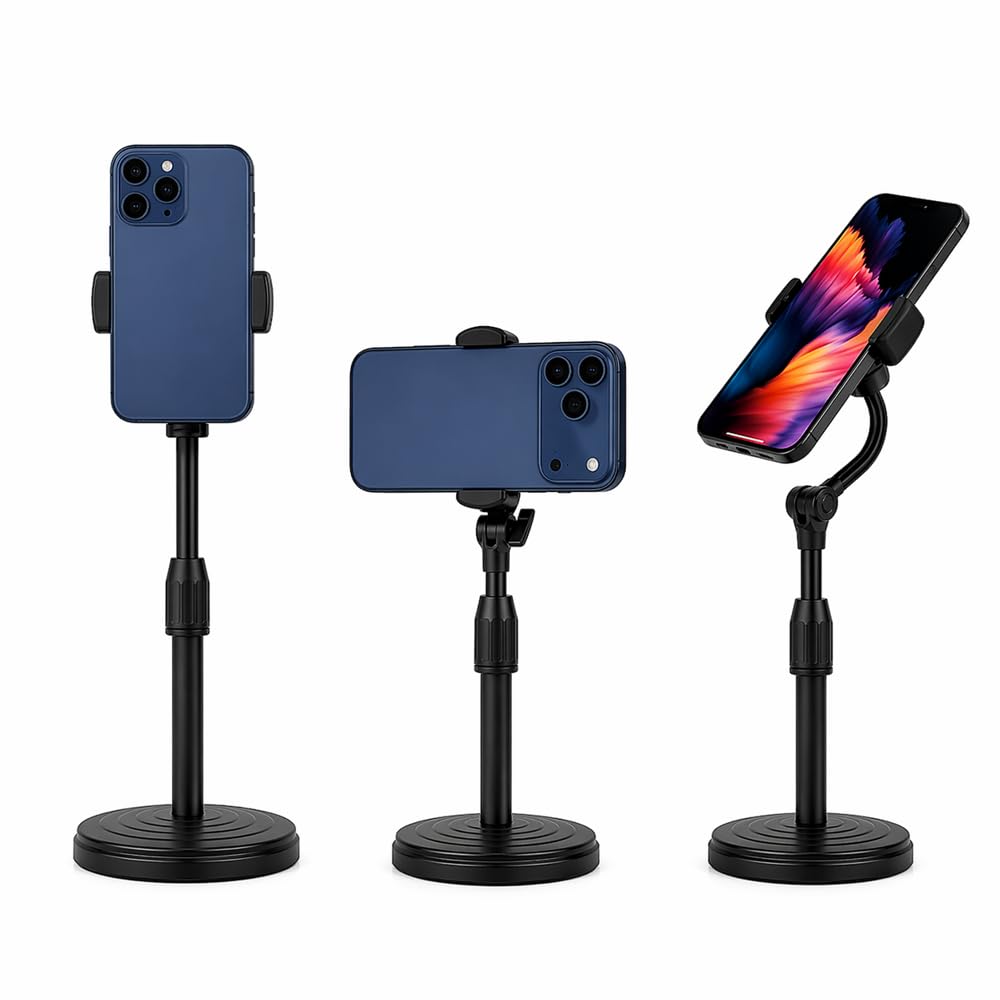 Suporte de Celular de Mesa Articulado Ajustável Base Antiderrapante | 360°, Universal,