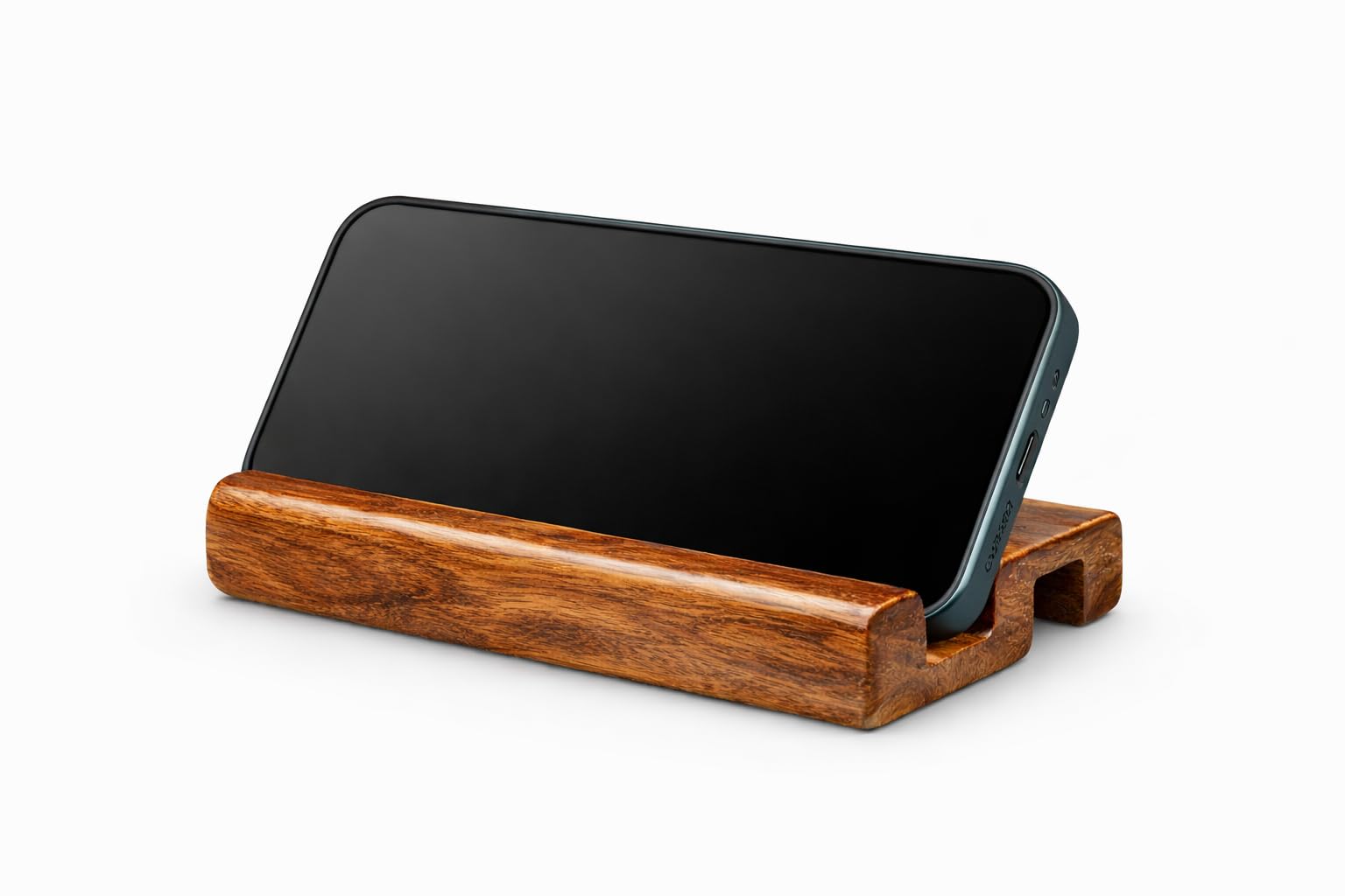 Suporte de Celular e Tablet para Mesa, Home Think, Madeira, 12 x 7 cm