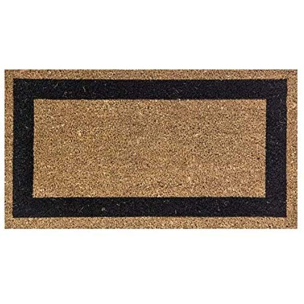 Capacho Fibra de Coco 33cmx60cm Colorful Bella Casa Retângular Preto