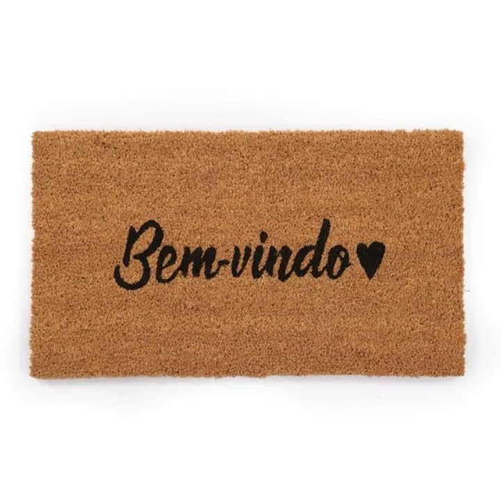 Capacho Bem-Vindo Amor 60x33cm – Tapete de Porta em Fibra de Coco Natural |