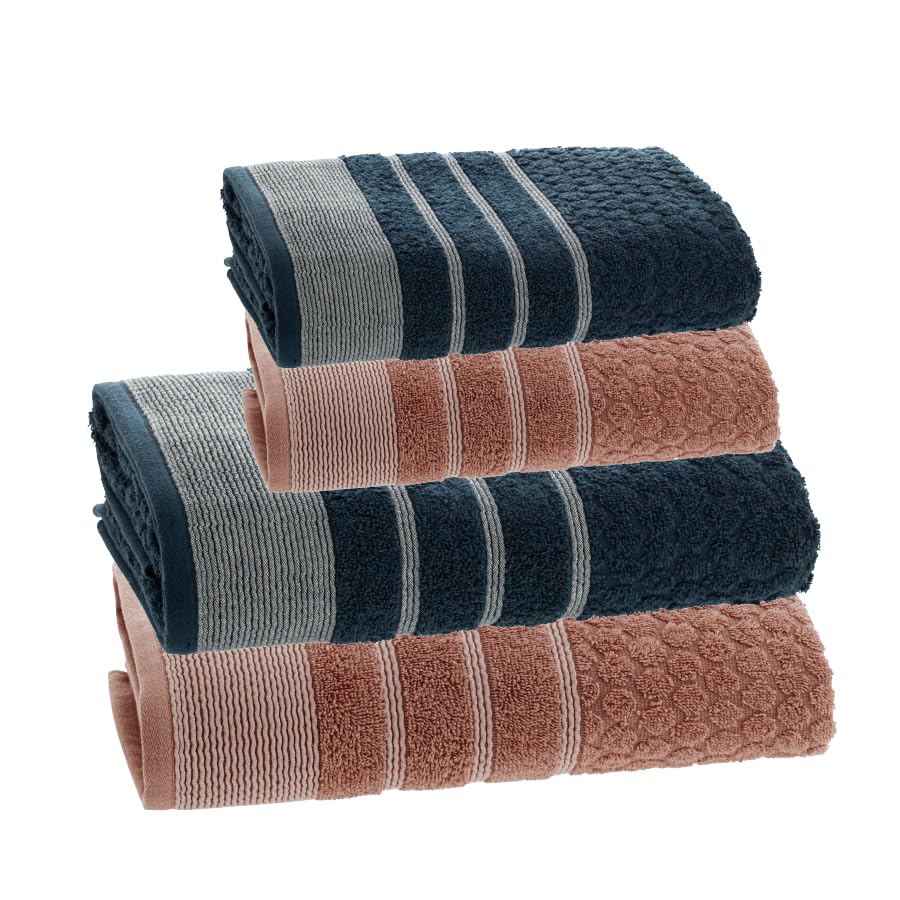 Altihaus Jogo de Toalhas Banho E Rosto, 4 Peças, Algodão, 450g/m², Fio Penteado, Corttex,
