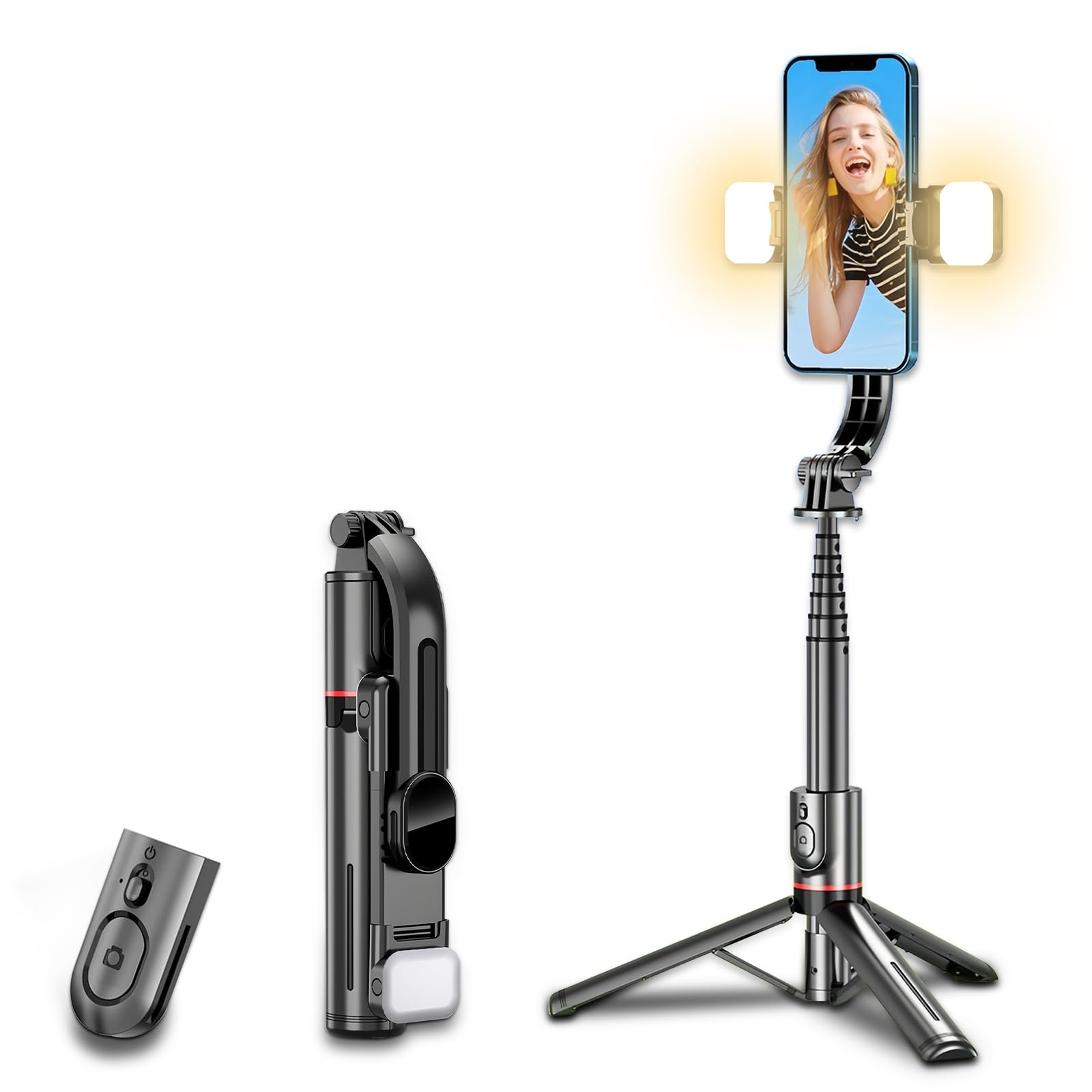 H’MASTON Pau de Selfie Tripé para Celular Bastão de Selfie com Controle Remoto Bastão de