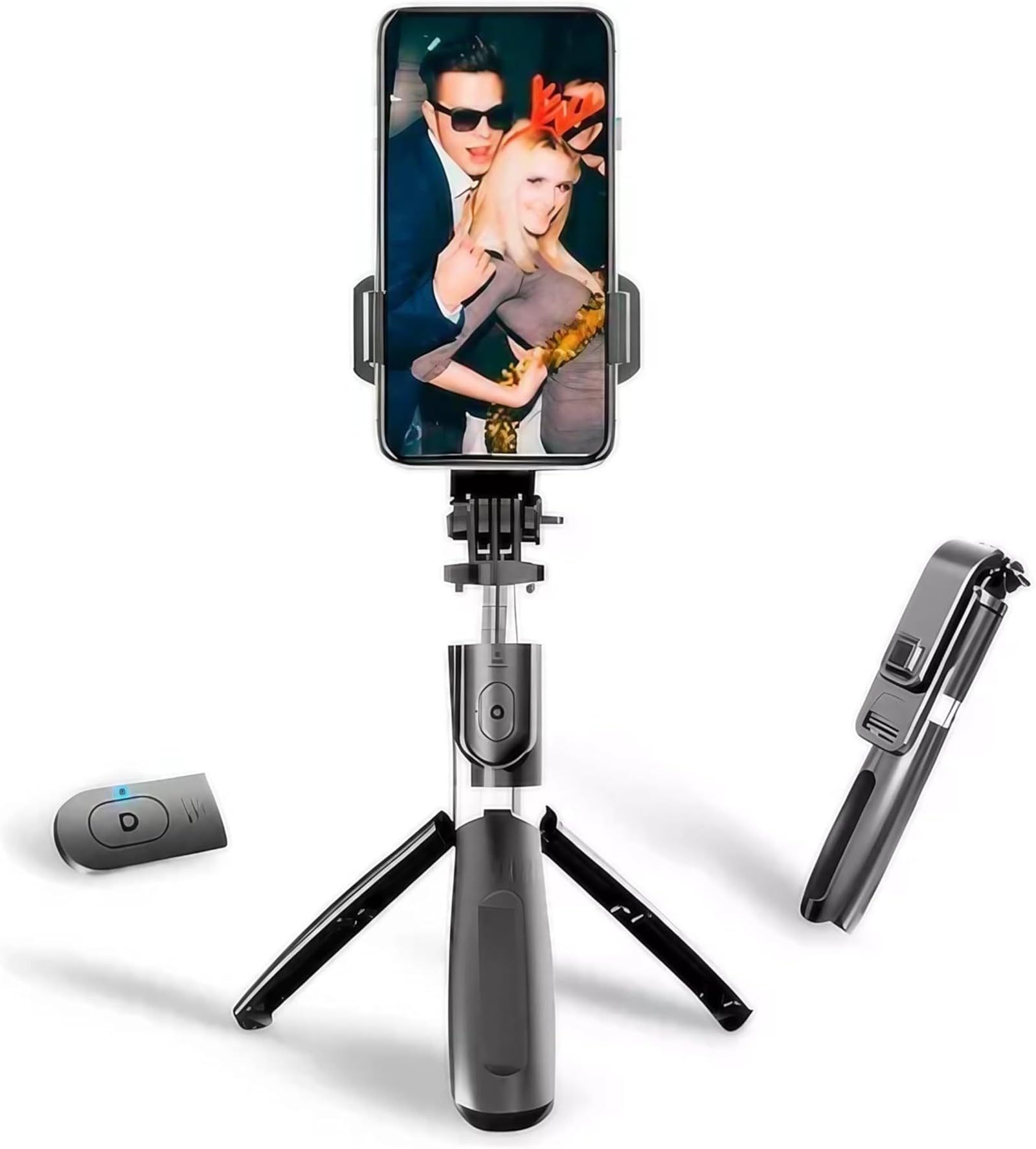 Tripé Para Celular Com Suporte Selfie Bastão Controle Remoto Bluetooth 360 Graus Preto